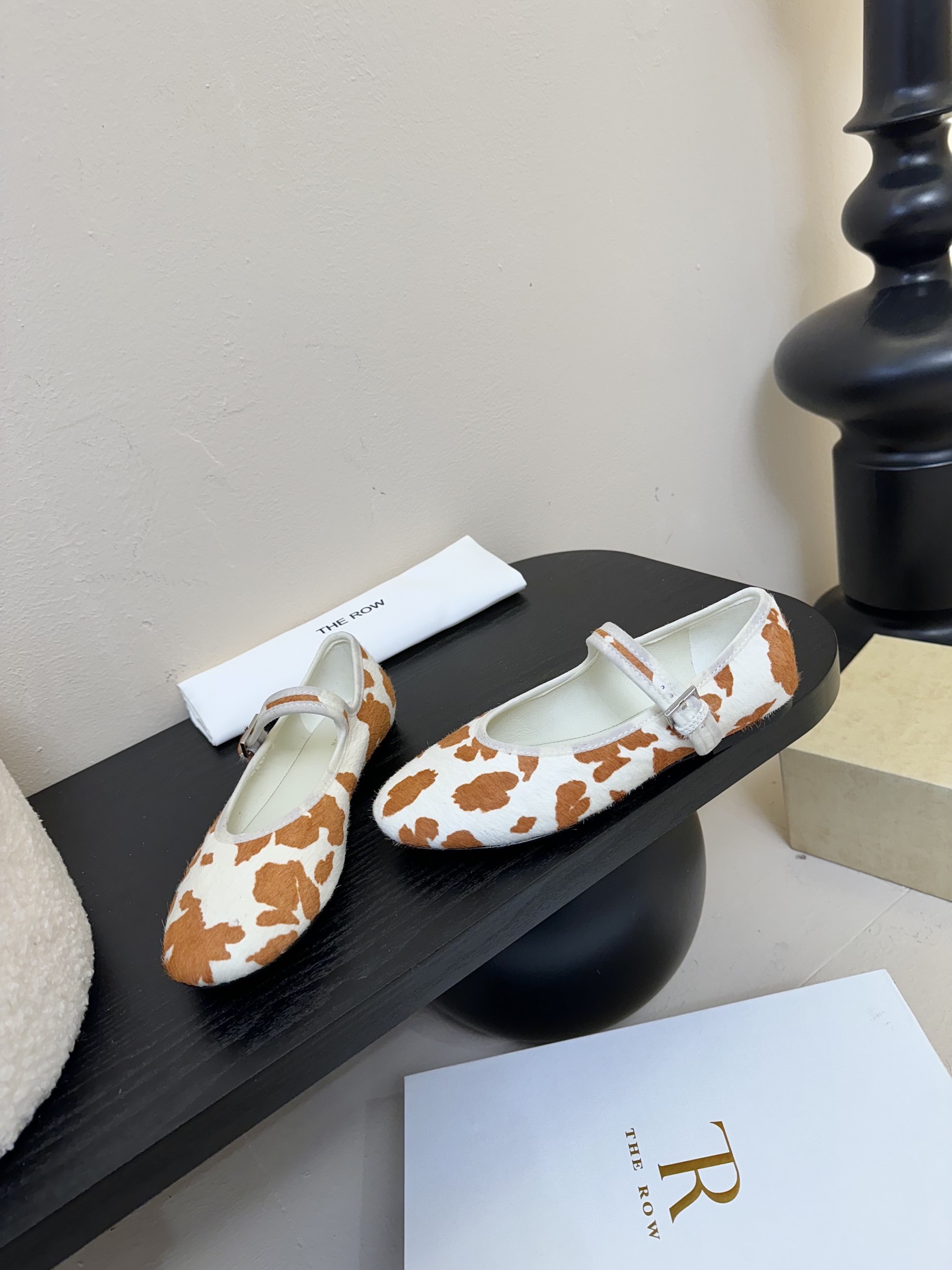 The Row Cow Print Mary Jane Ballet Flats Comfortable All-Season Shoes 4 i1742467026 3255 3
