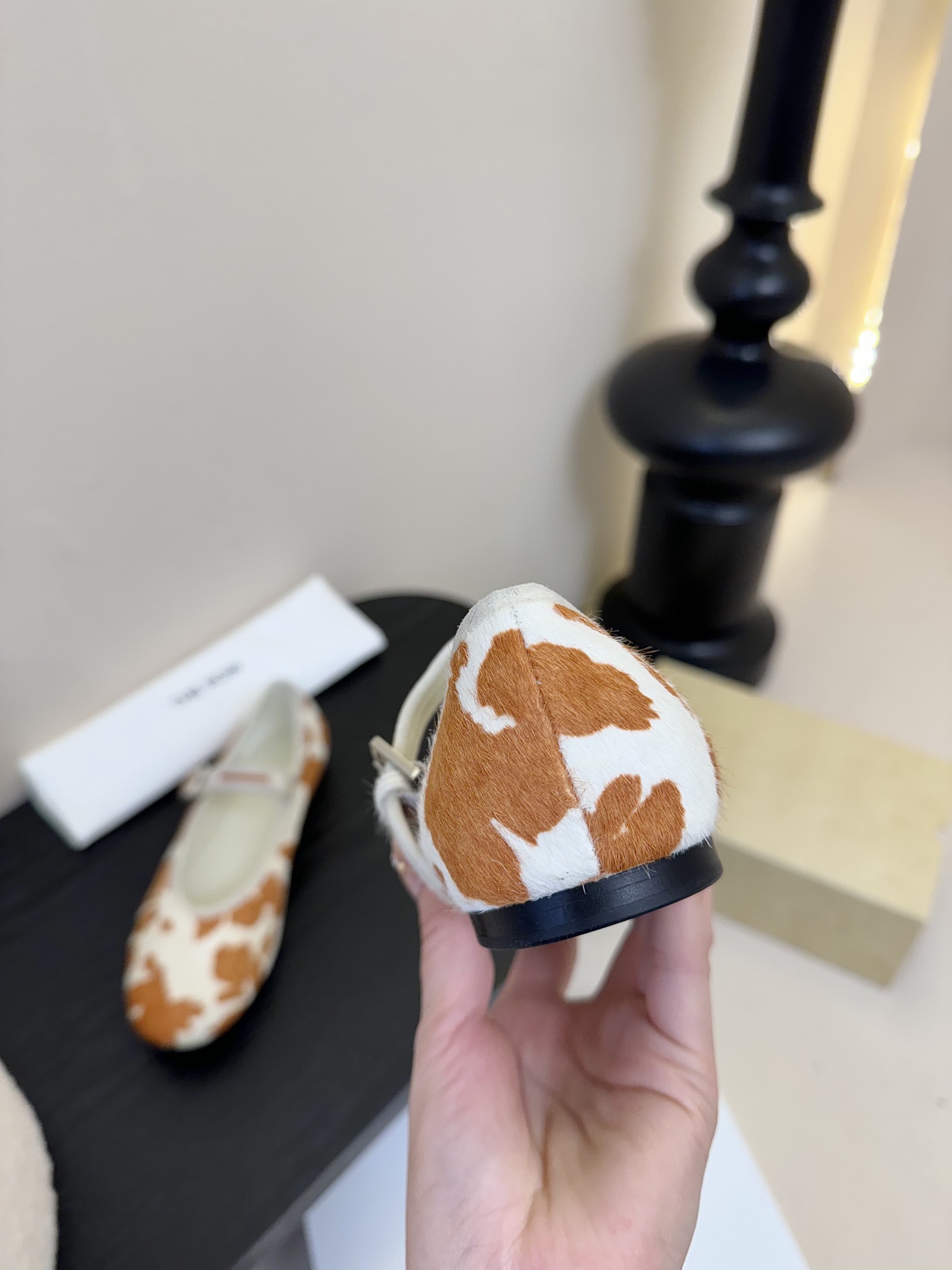 The Row Cow Print Mary Jane Ballet Flats Comfortable All-Season Shoes 8 i1742467027 4280 6