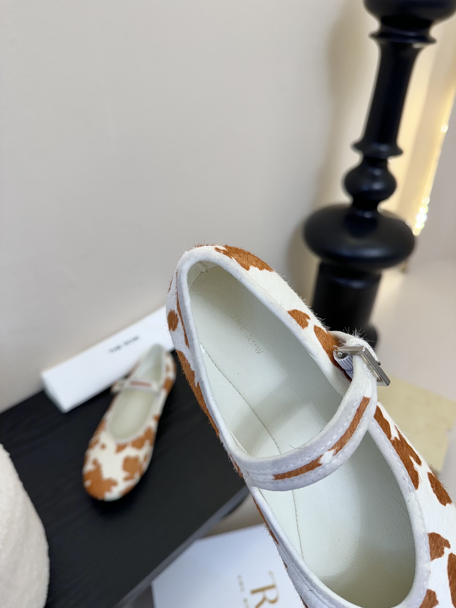 The Row Cow Print Mary Jane Ballet Flats Comfortable All-Season Shoes 9 i1742467051 6982 0