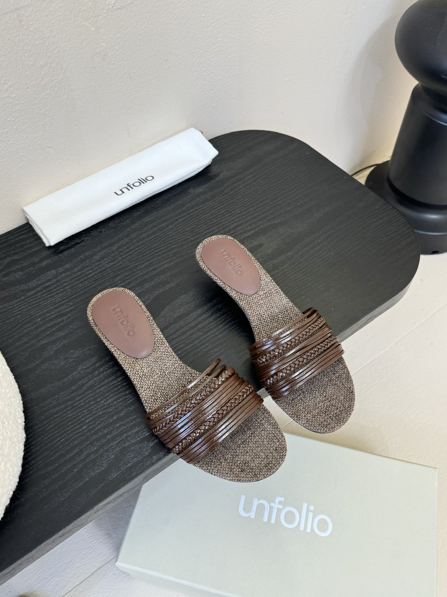 Unfolio Women's Brown Woven Strap Slide Sandals - Summer Casual Comfort 1 i1746965525 1093 1