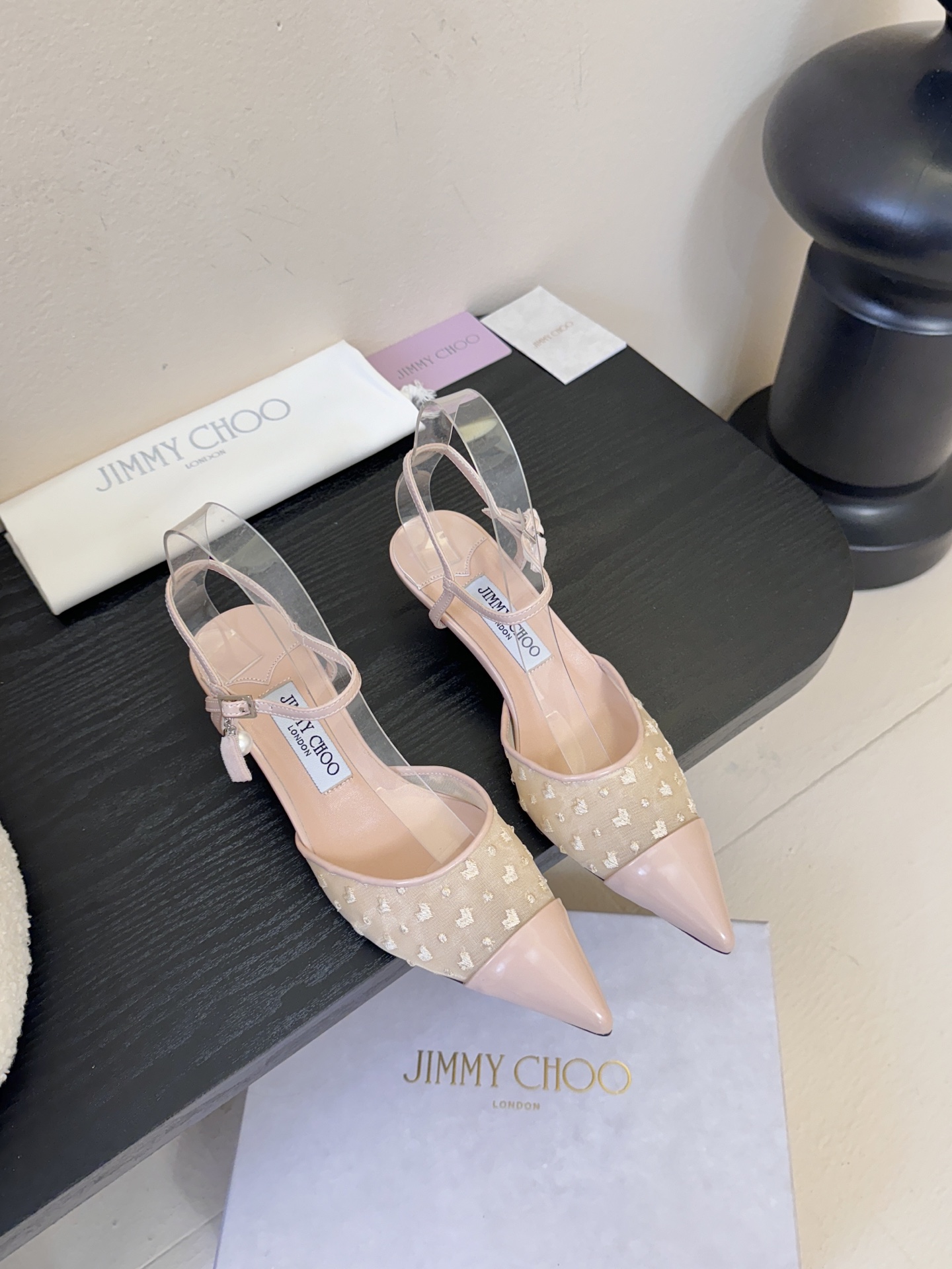 Jimmy Choo｜周仰杰新品网纱方头小猫跟拖鞋！Jc经典水晶烫钻网纱高跟鞋🔥超级仙的一款啊！美得让人