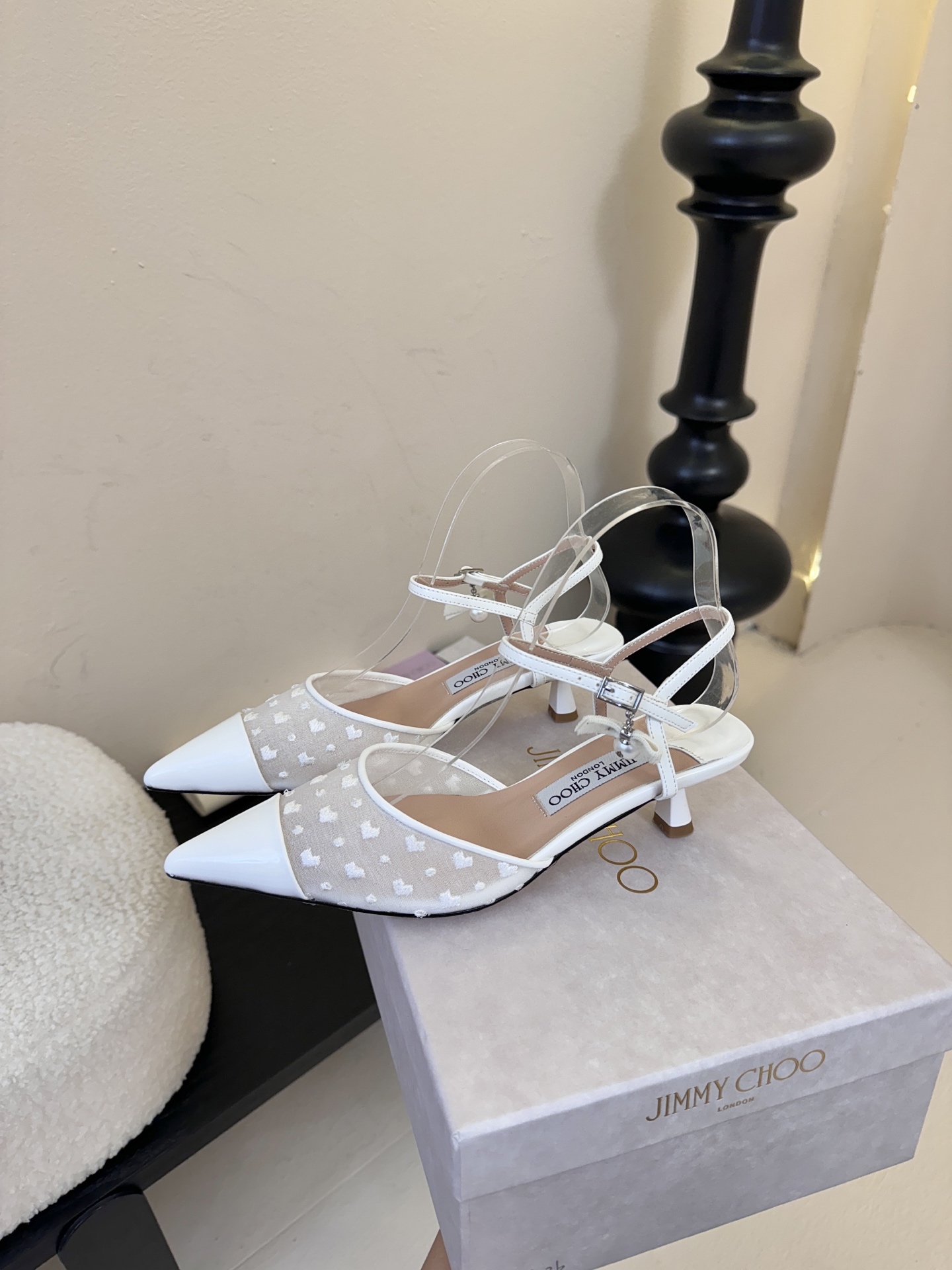 Jimmy Choo｜周仰杰新品网纱方头小猫跟拖鞋！Jc经典水晶烫钻网纱高跟鞋🔥超级仙的一款啊！美得让人