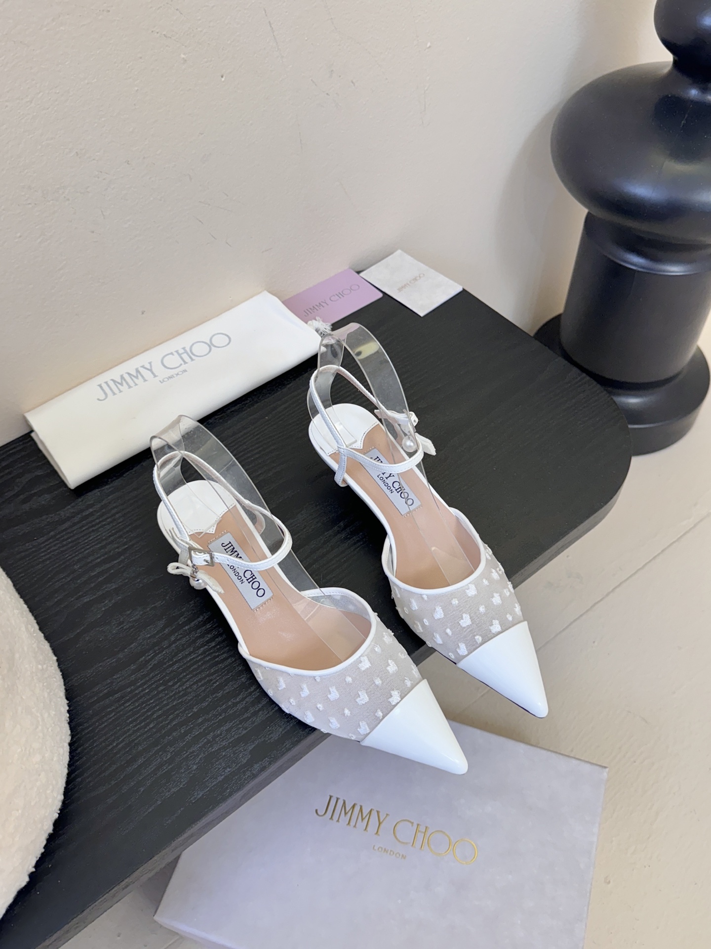 Jimmy Choo｜周仰杰新品网纱方头小猫跟拖鞋！Jc经典水晶烫钻网纱高跟鞋🔥超级仙的一款啊！美得让人
