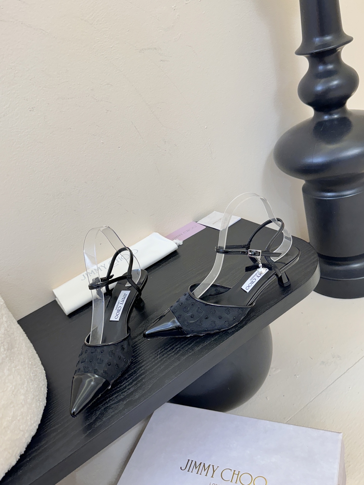 Jimmy Choo｜周仰杰新品网纱方头小猫跟拖鞋！Jc经典水晶烫钻网纱高跟鞋🔥超级仙的一款啊！美得让人