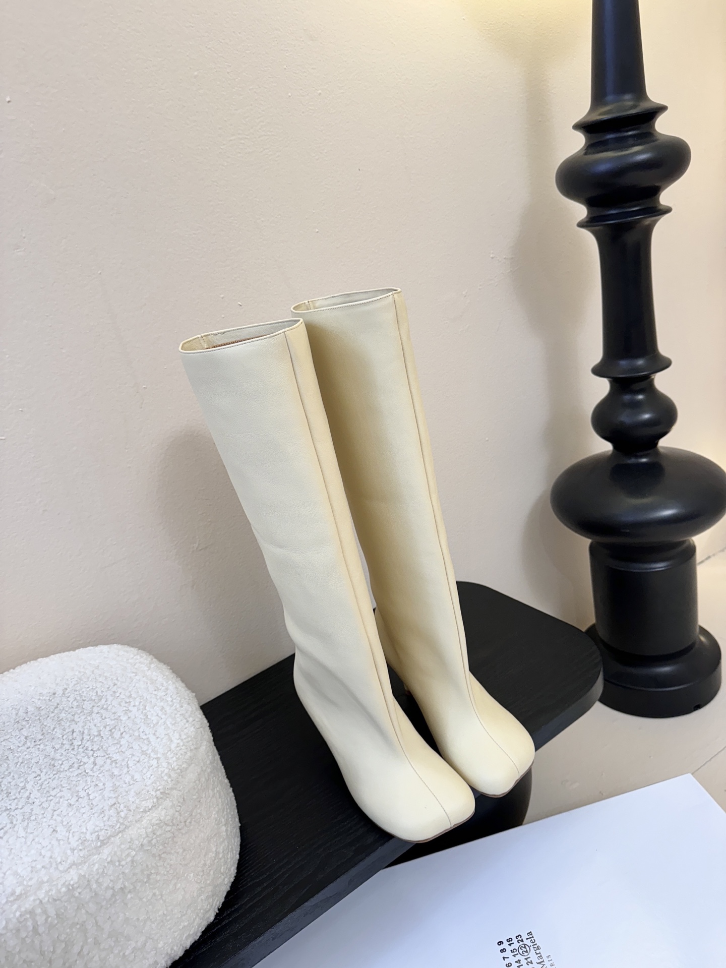 Margiela 玛吉拉真皮宽筒直筒长靴不过膝 2025秋冬新细高跟高筒靴MM6家tabi分趾鞋靴202