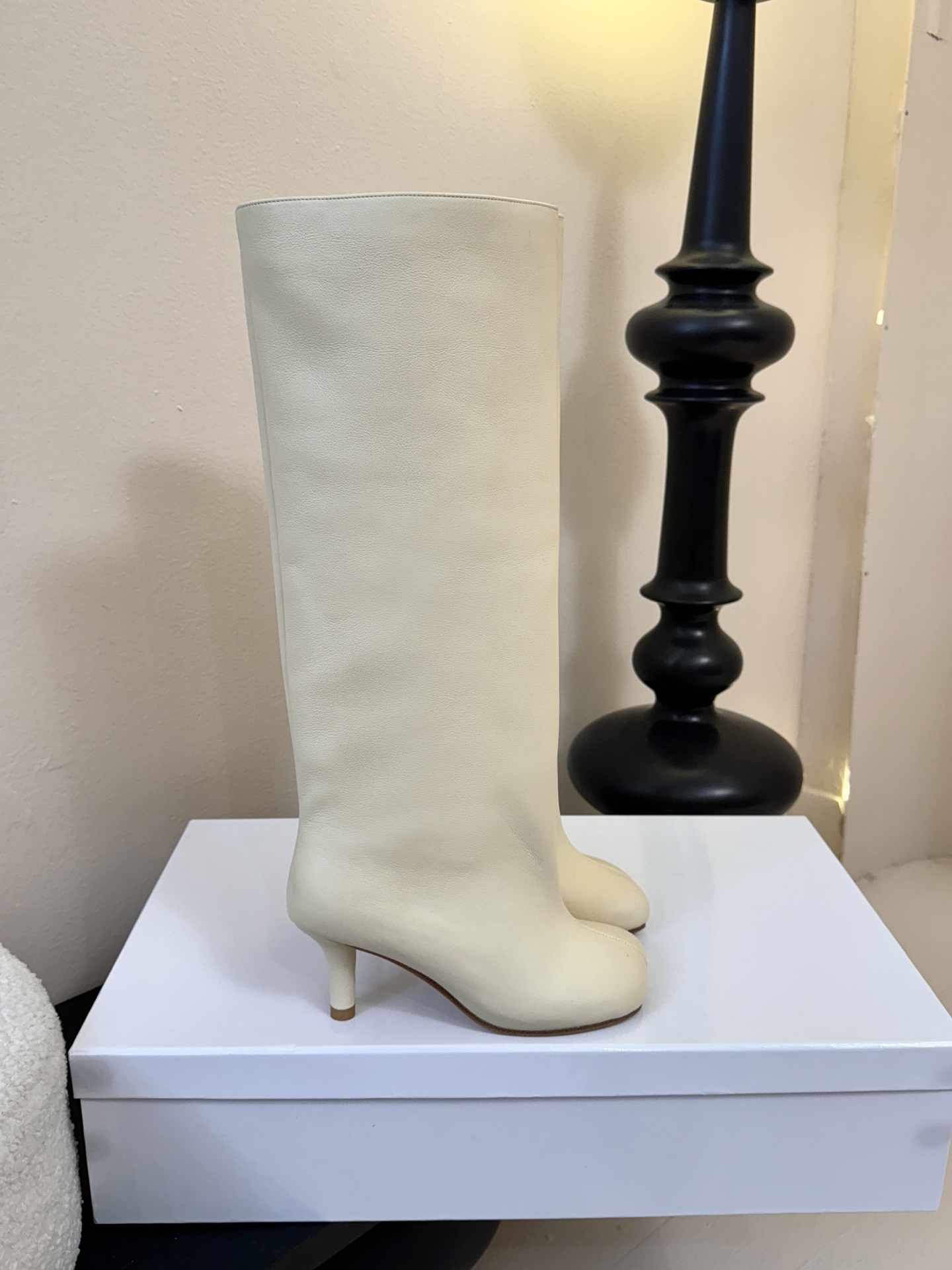 Margiela 玛吉拉真皮宽筒直筒长靴不过膝 2025秋冬新细高跟高筒靴MM6家tabi分趾鞋靴202