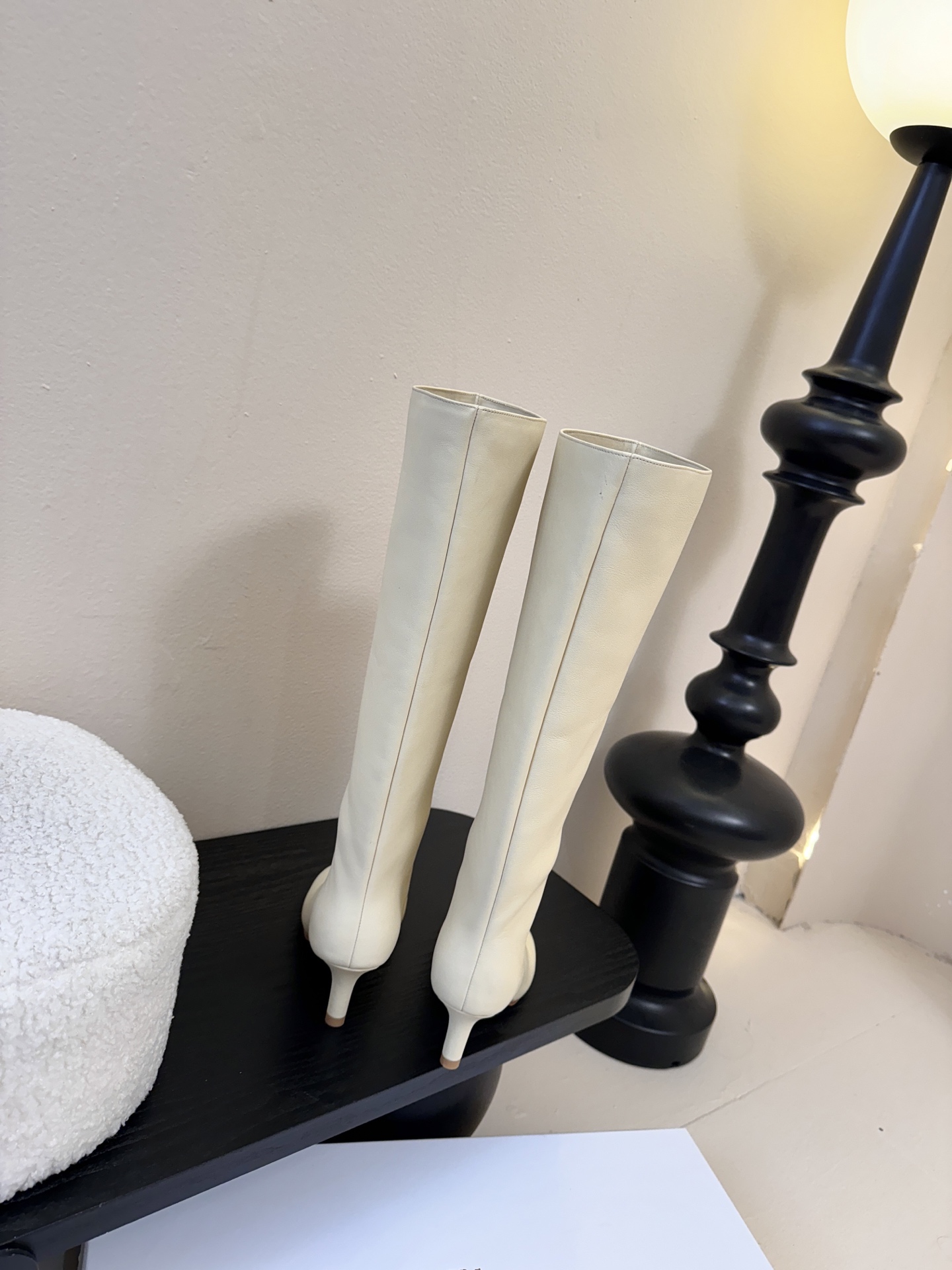 Margiela 玛吉拉真皮宽筒直筒长靴不过膝 2025秋冬新细高跟高筒靴MM6家tabi分趾鞋靴202