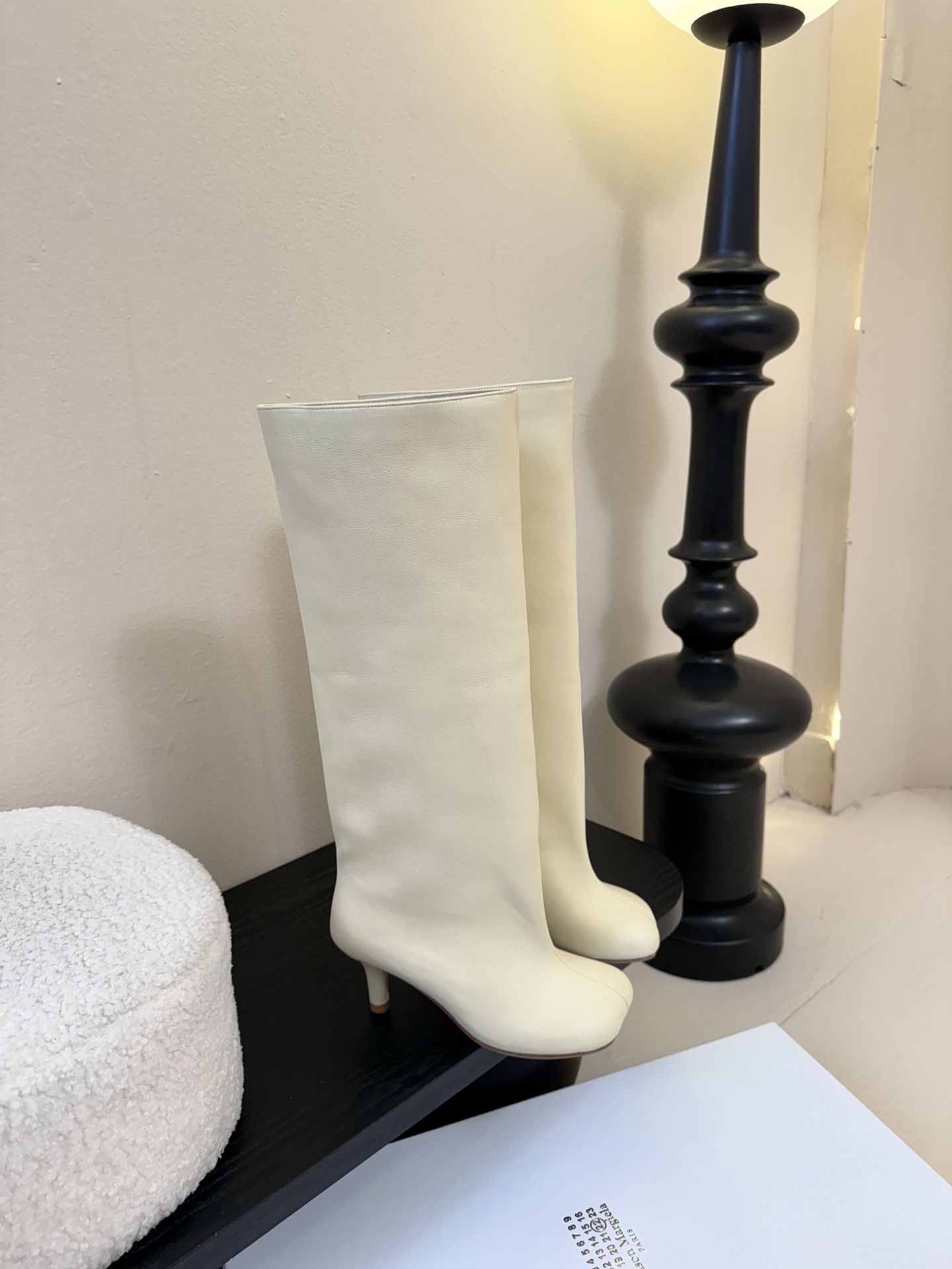 Margiela 玛吉拉真皮宽筒直筒长靴不过膝 2025秋冬新细高跟高筒靴MM6家tabi分趾鞋靴202