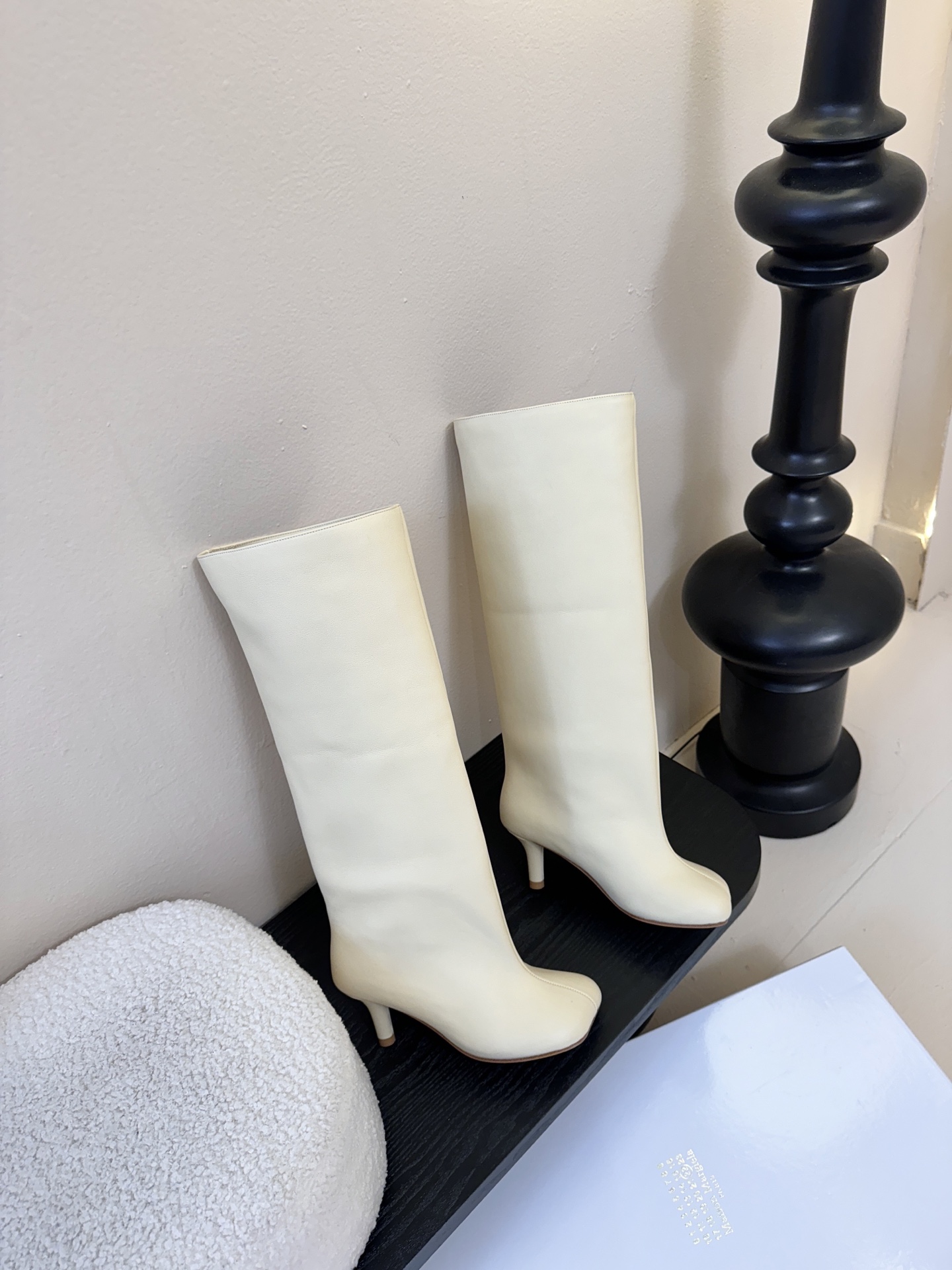 Margiela 玛吉拉真皮宽筒直筒长靴不过膝 2025秋冬新细高跟高筒靴MM6家tabi分趾鞋靴202