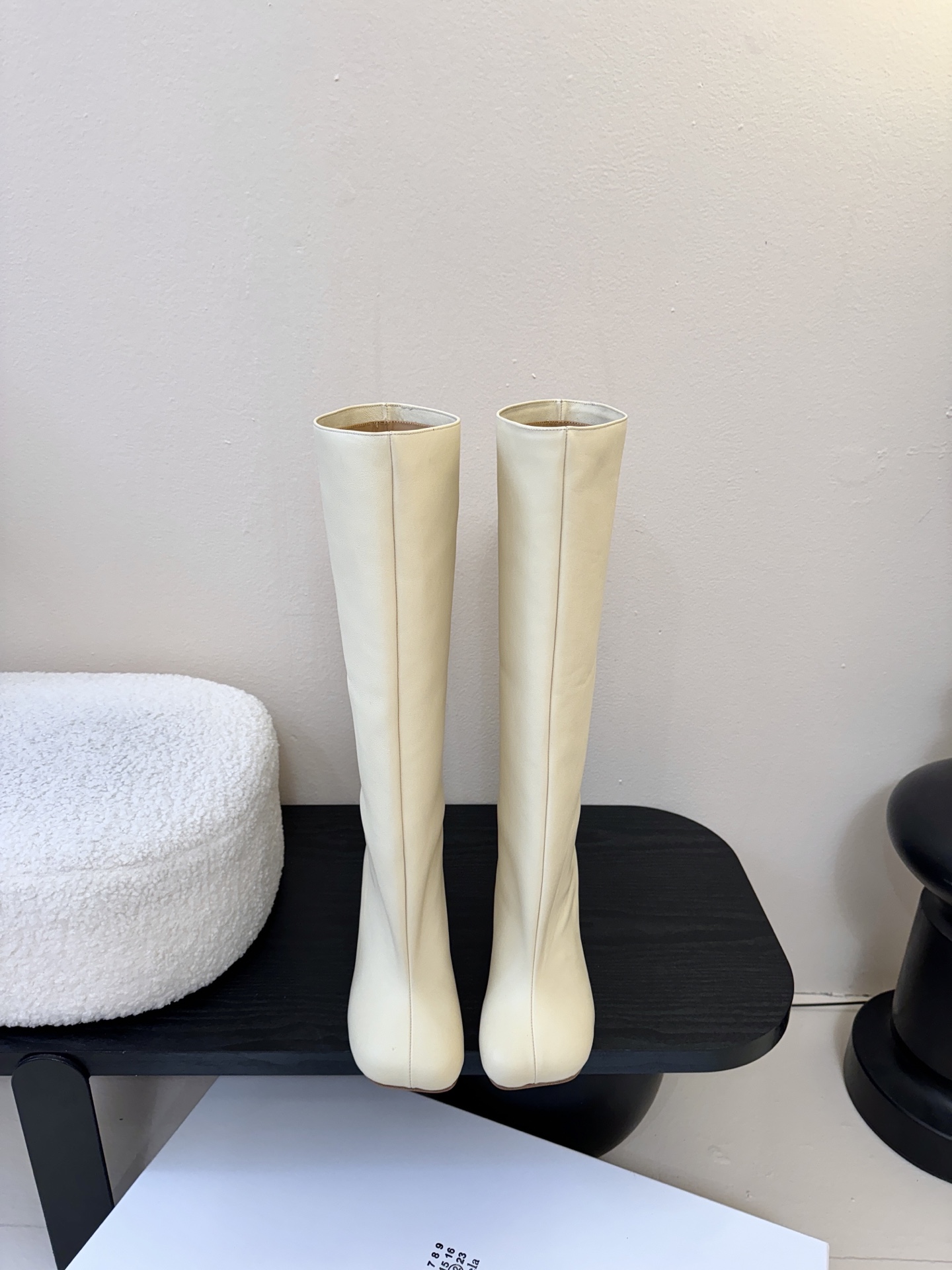 Margiela 玛吉拉真皮宽筒直筒长靴不过膝 2025秋冬新细高跟高筒靴MM6家tabi分趾鞋靴202