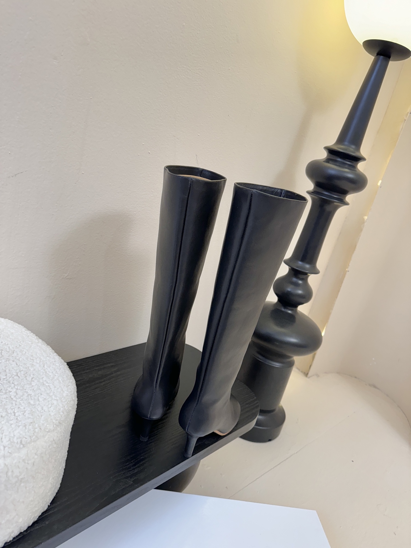 Margiela 玛吉拉真皮宽筒直筒长靴不过膝 2025秋冬新细高跟高筒靴MM6家tabi分趾鞋靴202