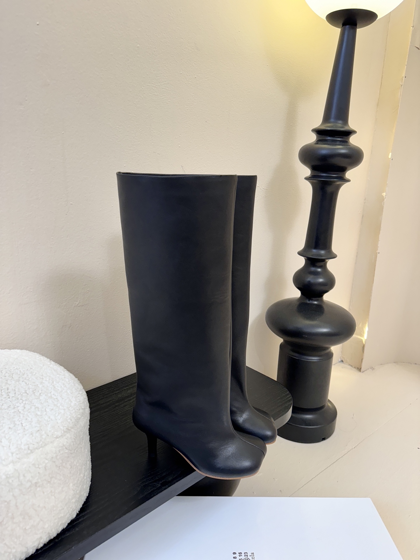 Margiela 玛吉拉真皮宽筒直筒长靴不过膝 2025秋冬新细高跟高筒靴MM6家tabi分趾鞋靴202