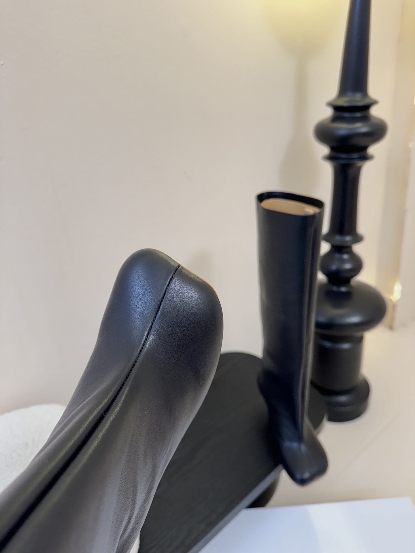 Margiela 玛吉拉真皮宽筒直筒长靴不过膝 2025秋冬新细高跟高筒靴MM6家tabi分趾鞋靴202