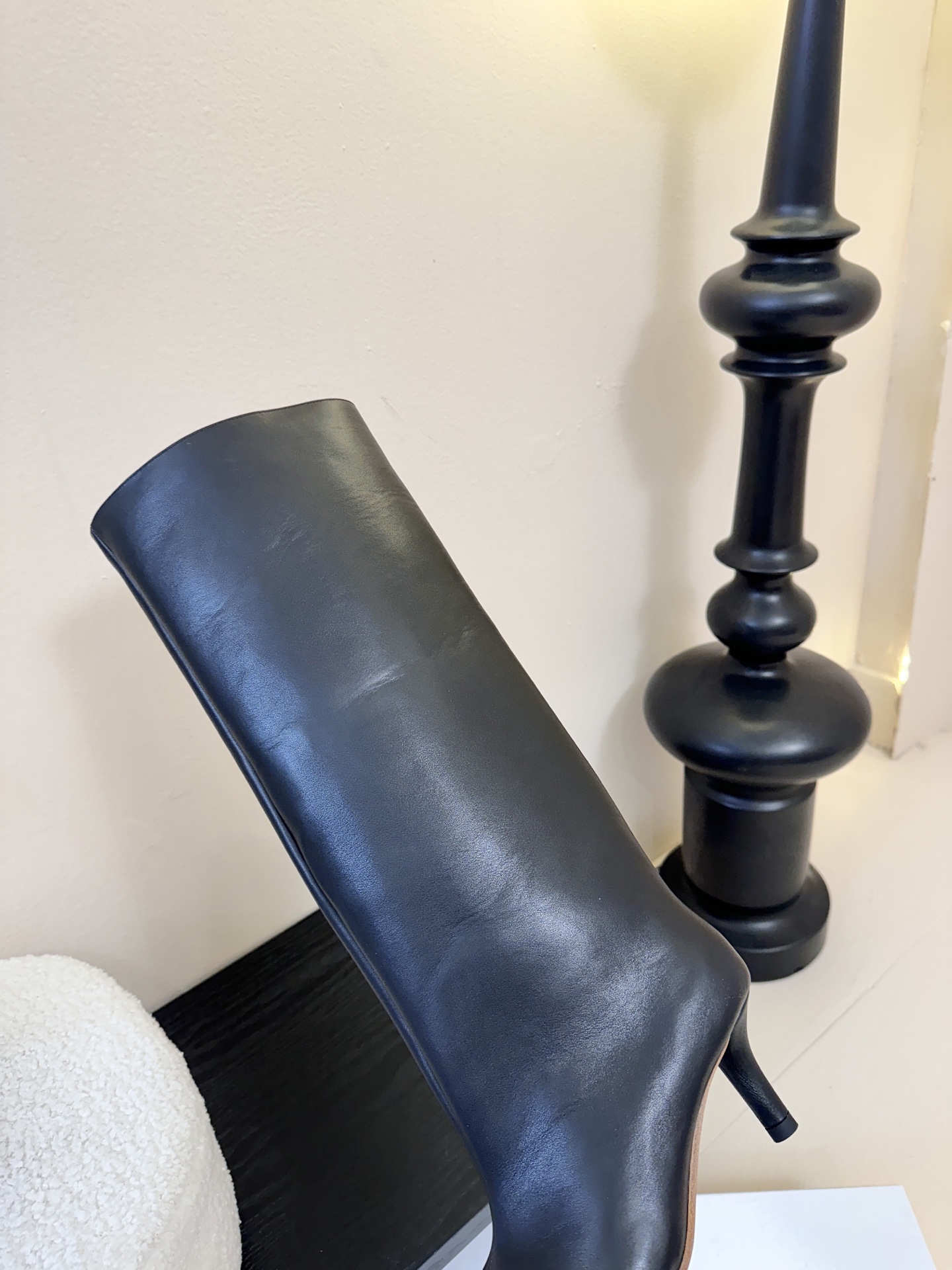 Margiela 玛吉拉真皮宽筒直筒长靴不过膝 2025秋冬新细高跟高筒靴MM6家tabi分趾鞋靴202