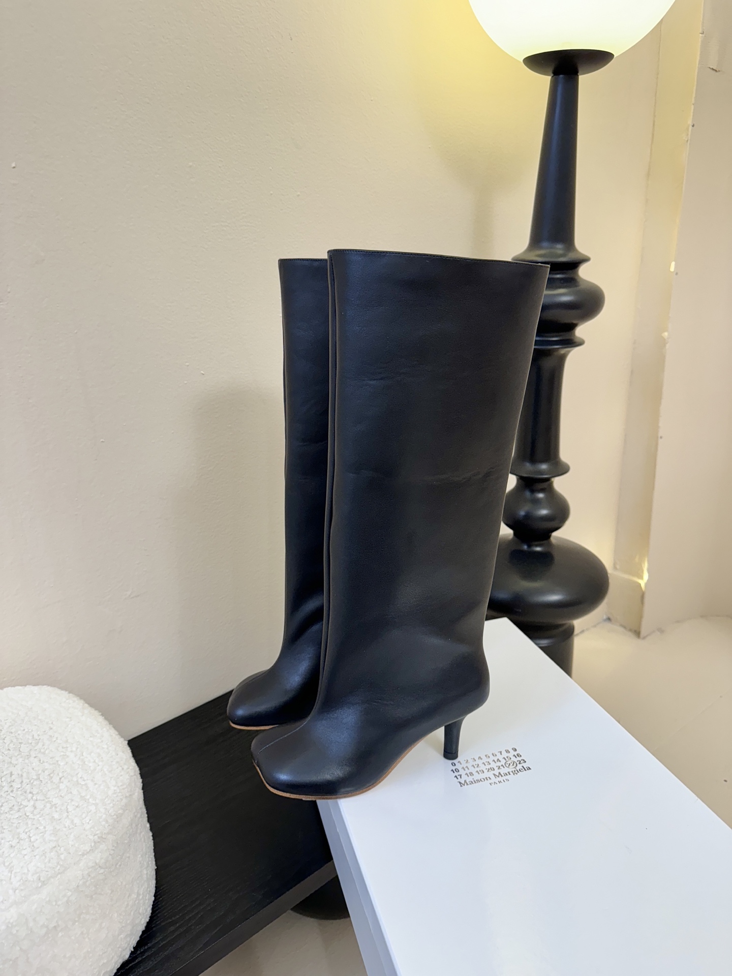 Margiela 玛吉拉真皮宽筒直筒长靴不过膝 2025秋冬新细高跟高筒靴MM6家tabi分趾鞋靴202