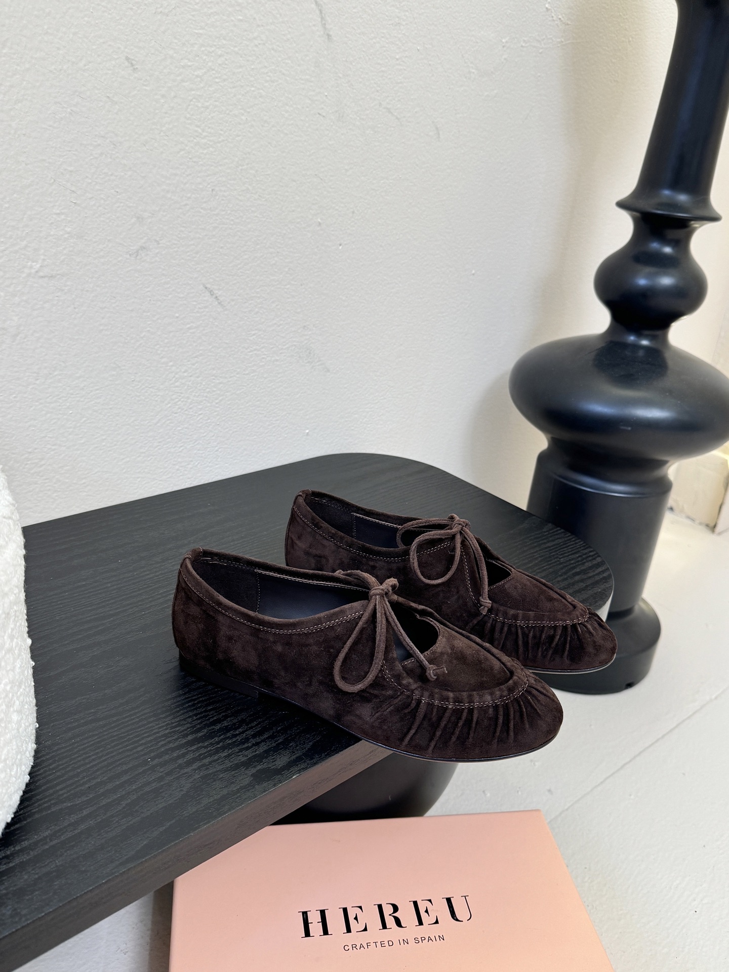 HEREU｜西班牙小众品牌新款 ，高端品质，褶皱蝴蝶结圆头玛丽珍平底单鞋跳舞鞋，鞋子超级柔软，上脚美美哒