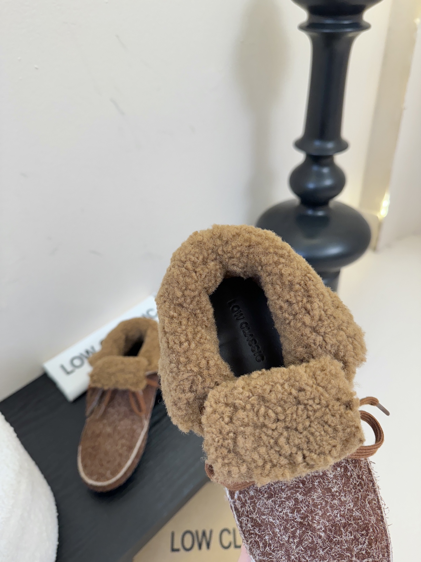 low classic 韩国小众品牌博主同款超可爱两穿雪地靴鞋面头层牛皮雪花绒内里原版一致泰迪羊卷毛原版