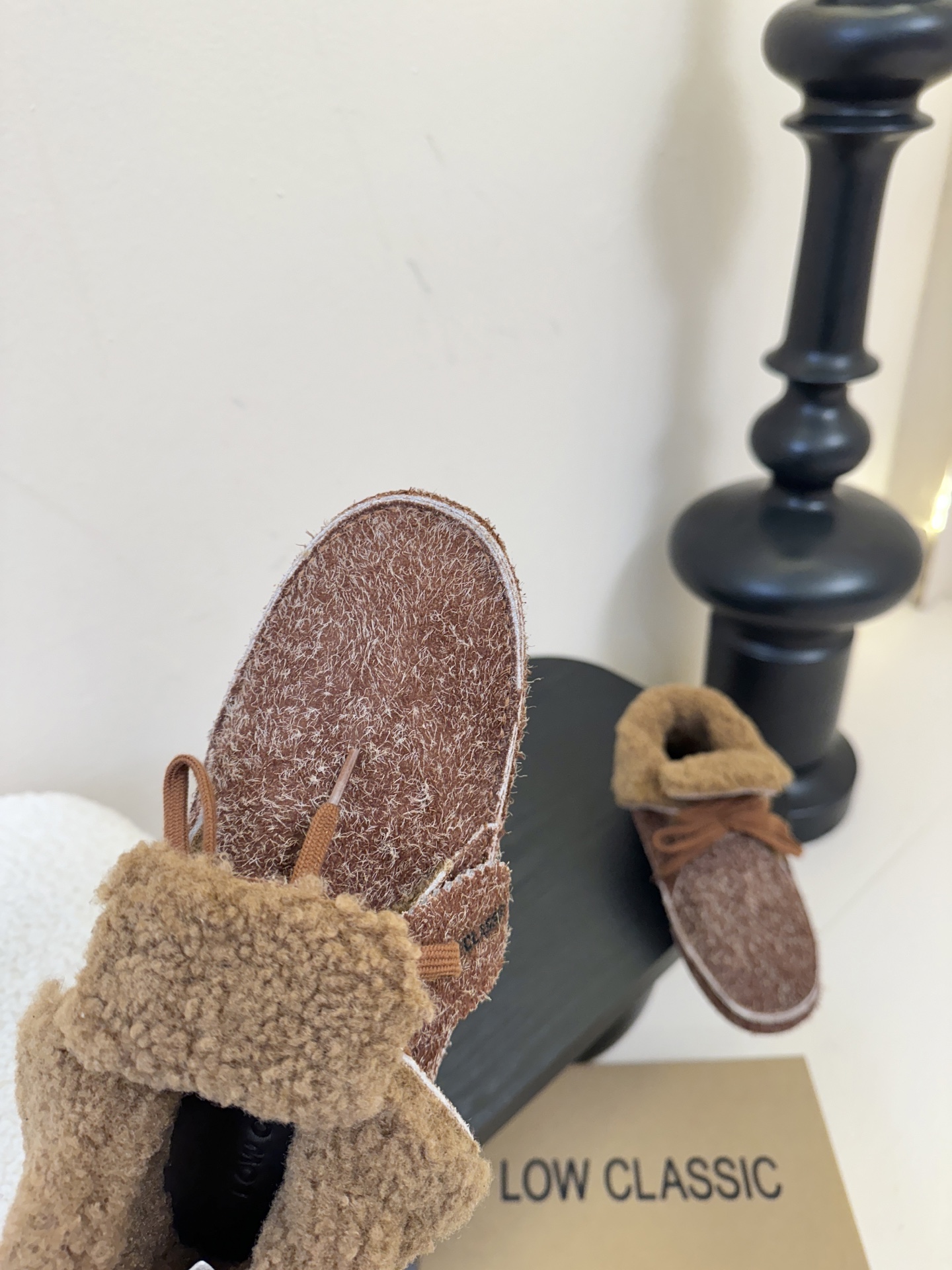 low classic 韩国小众品牌博主同款超可爱两穿雪地靴鞋面头层牛皮雪花绒内里原版一致泰迪羊卷毛原版