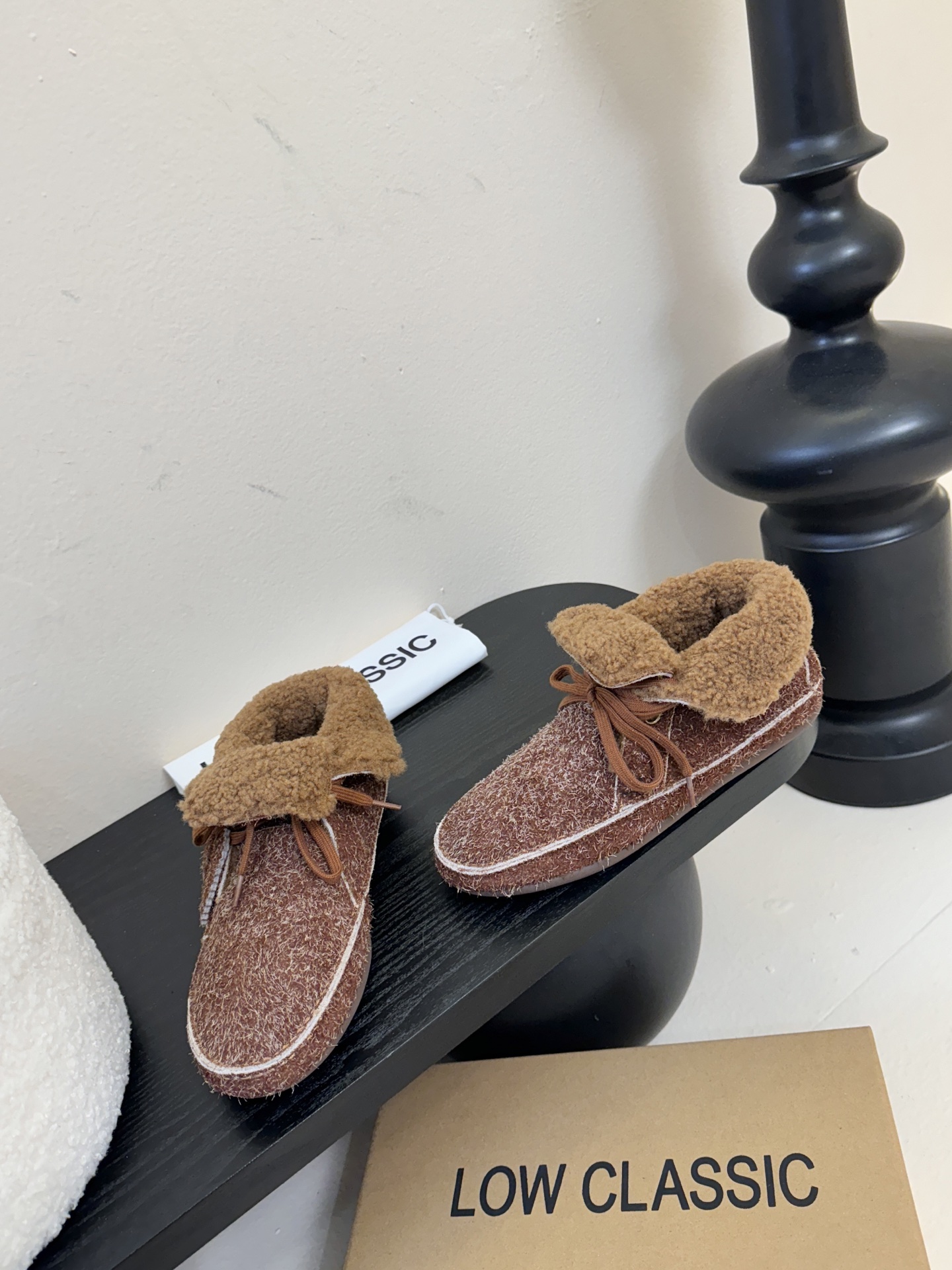 low classic 韩国小众品牌博主同款超可爱两穿雪地靴鞋面头层牛皮雪花绒内里原版一致泰迪羊卷毛原版