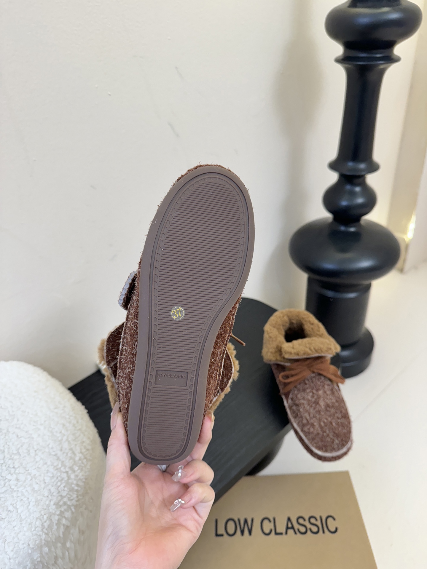 low classic 韩国小众品牌博主同款超可爱两穿雪地靴鞋面头层牛皮雪花绒内里原版一致泰迪羊卷毛原版