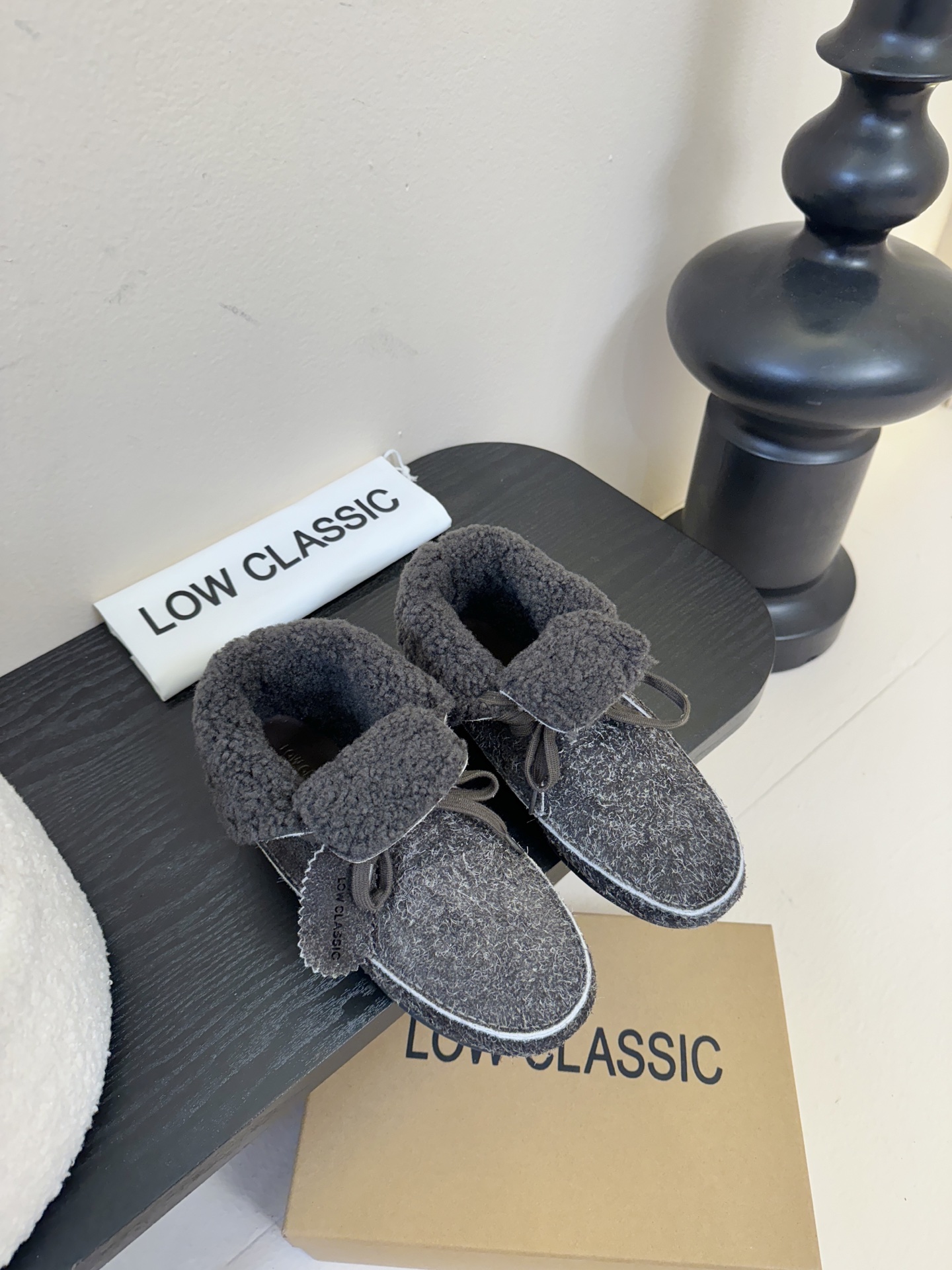 low classic 韩国小众品牌博主同款超可爱两穿雪地靴鞋面头层牛皮雪花绒内里原版一致泰迪羊卷毛原版