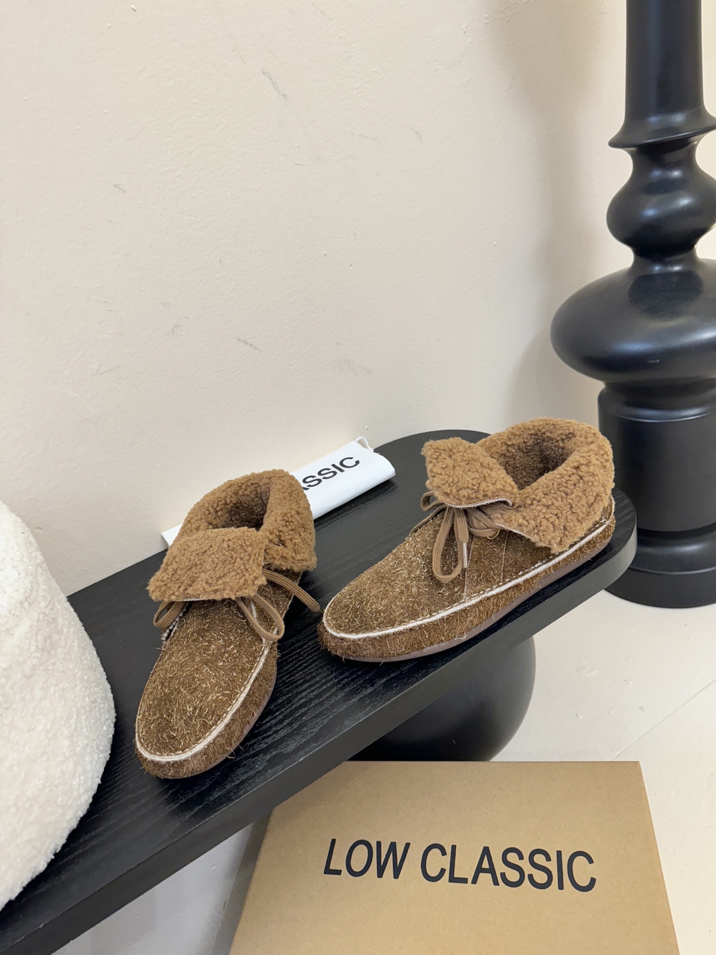 low classic 韩国小众品牌博主同款超可爱两穿雪地靴鞋面头层牛皮雪花绒内里原版一致泰迪羊卷毛原版