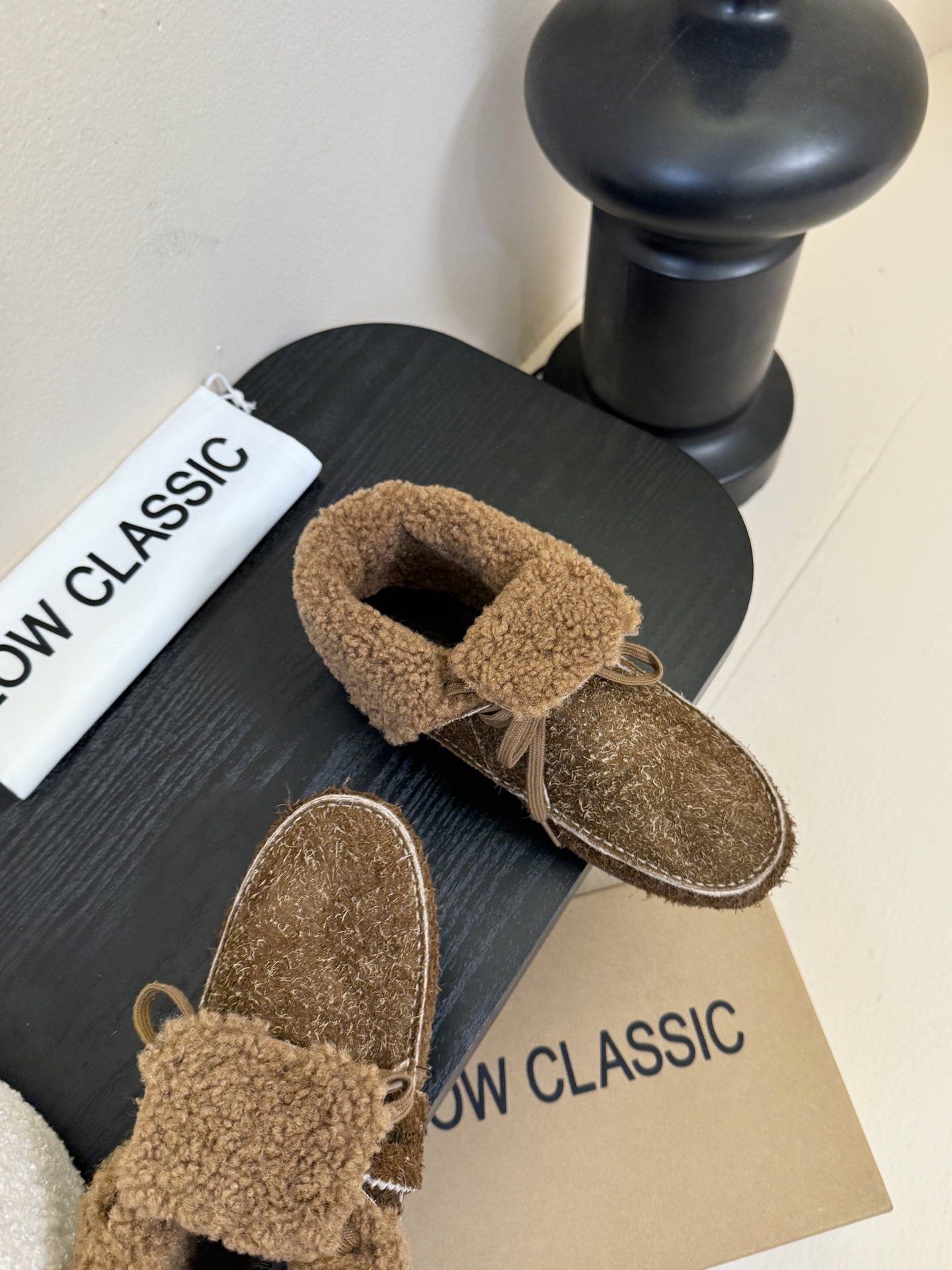 low classic 韩国小众品牌博主同款超可爱两穿雪地靴鞋面头层牛皮雪花绒内里原版一致泰迪羊卷毛原版