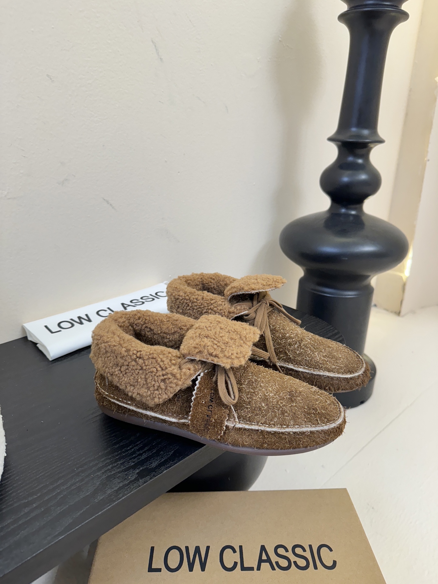 low classic 韩国小众品牌博主同款超可爱两穿雪地靴鞋面头层牛皮雪花绒内里原版一致泰迪羊卷毛原版