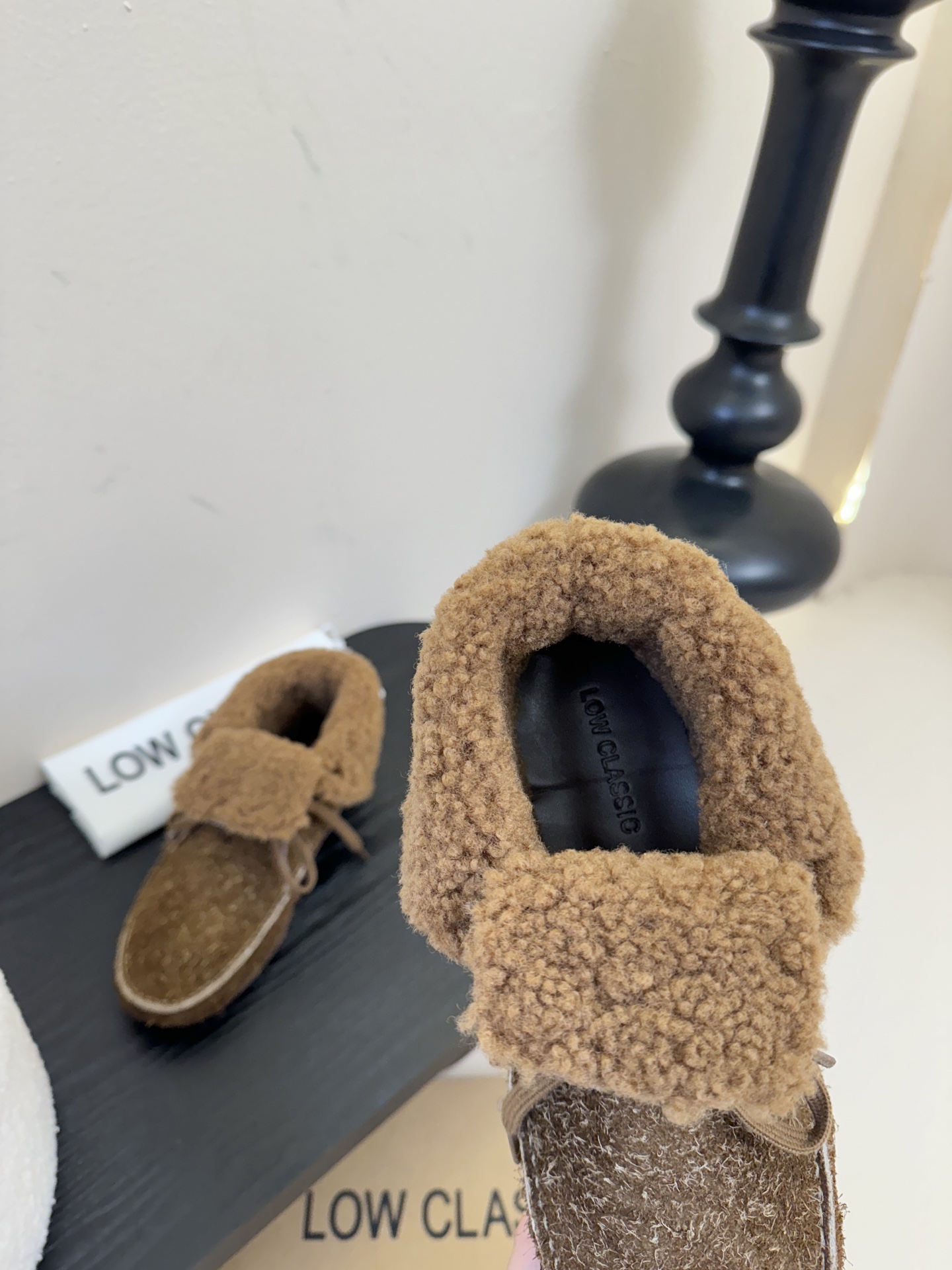 low classic 韩国小众品牌博主同款超可爱两穿雪地靴鞋面头层牛皮雪花绒内里原版一致泰迪羊卷毛原版