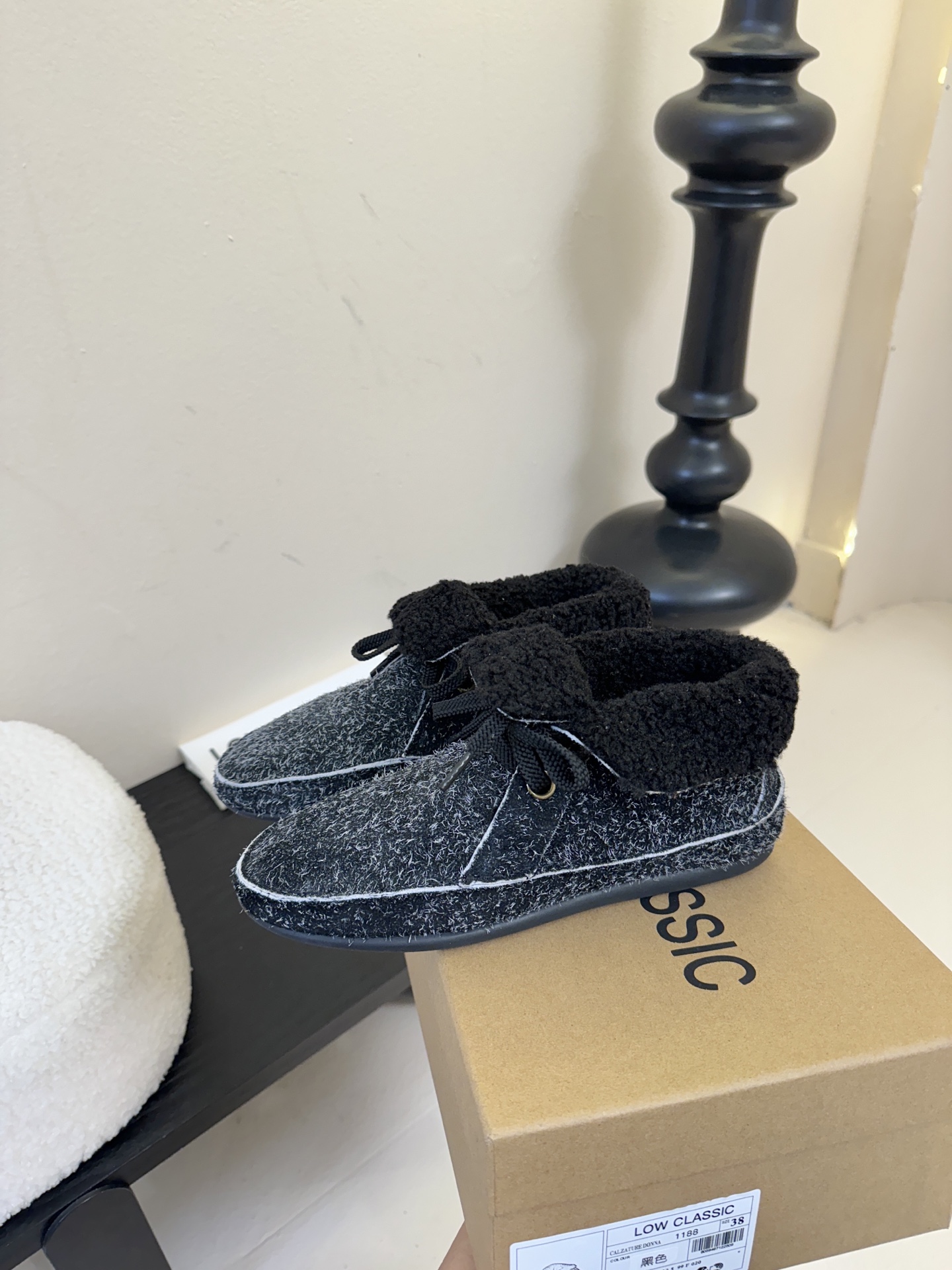 low classic 韩国小众品牌博主同款超可爱两穿雪地靴鞋面头层牛皮雪花绒内里原版一致泰迪羊卷毛原版