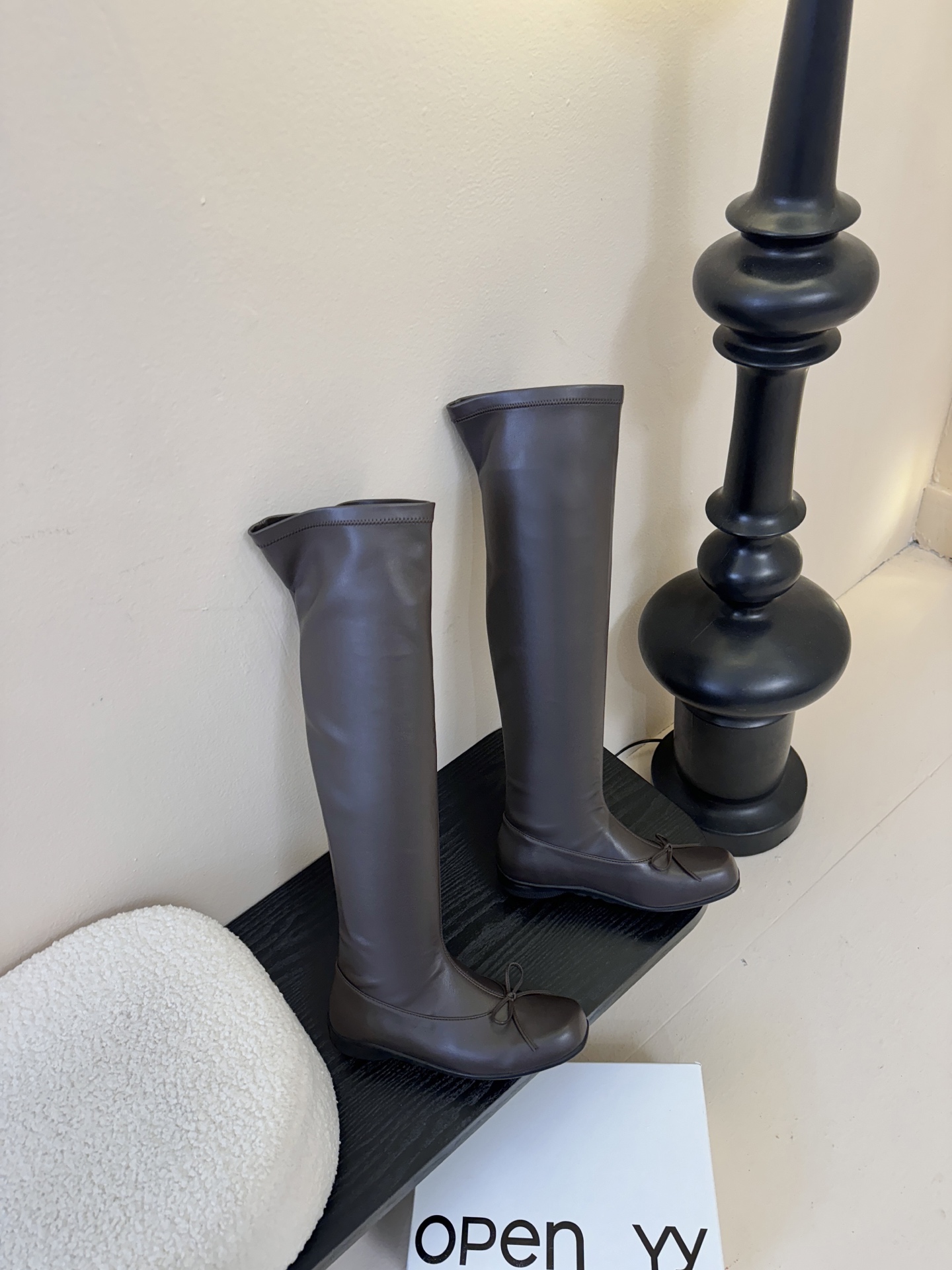 OPEN YY巨显瘦弹力长靴弹力靴的包腿效果 依旧抗打jennie同款芭蕾靴松弛感女王真的是时髦毫不费力