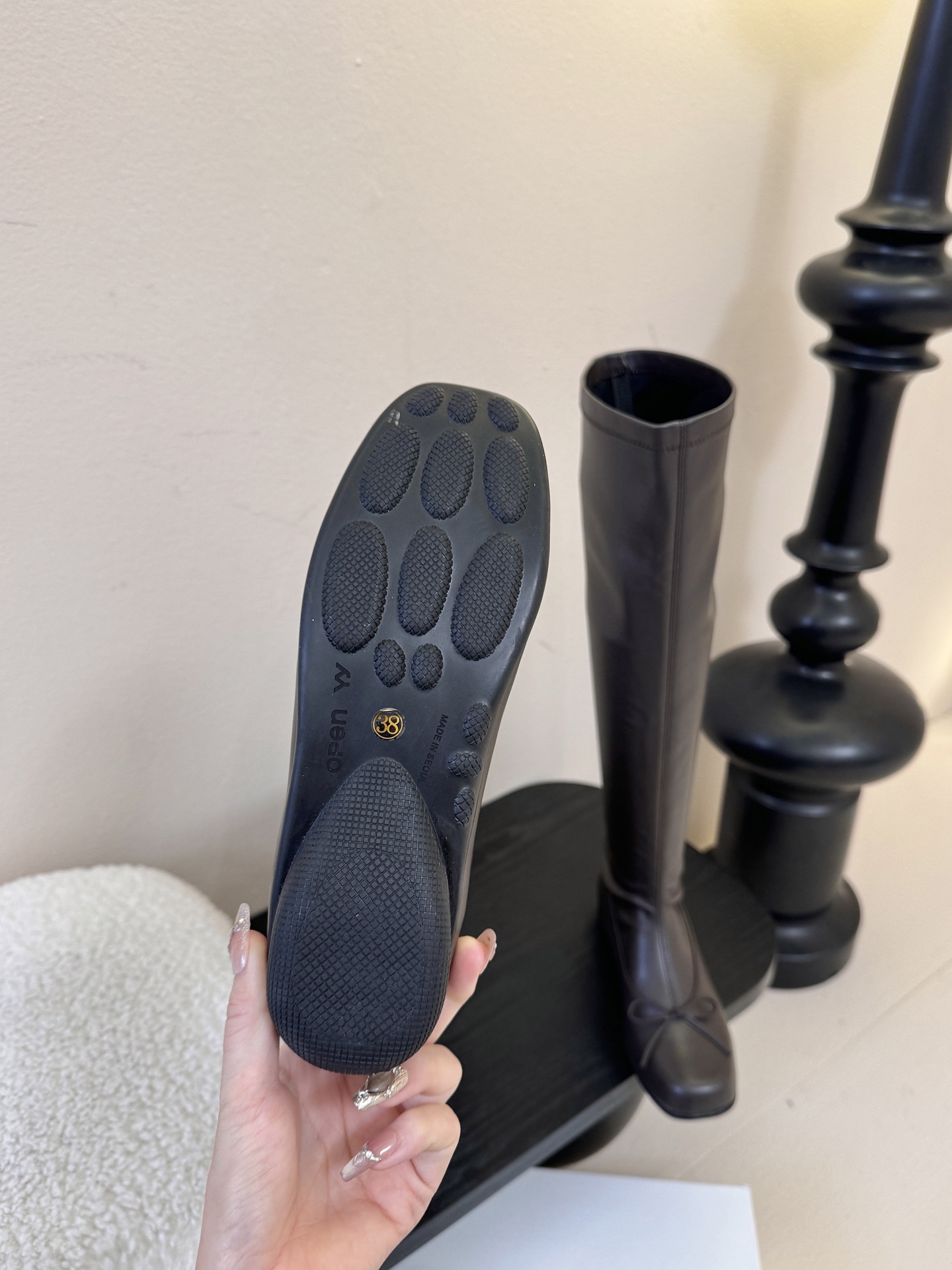 OPEN YY巨显瘦弹力长靴弹力靴的包腿效果 依旧抗打jennie同款芭蕾靴松弛感女王真的是时髦毫不费力