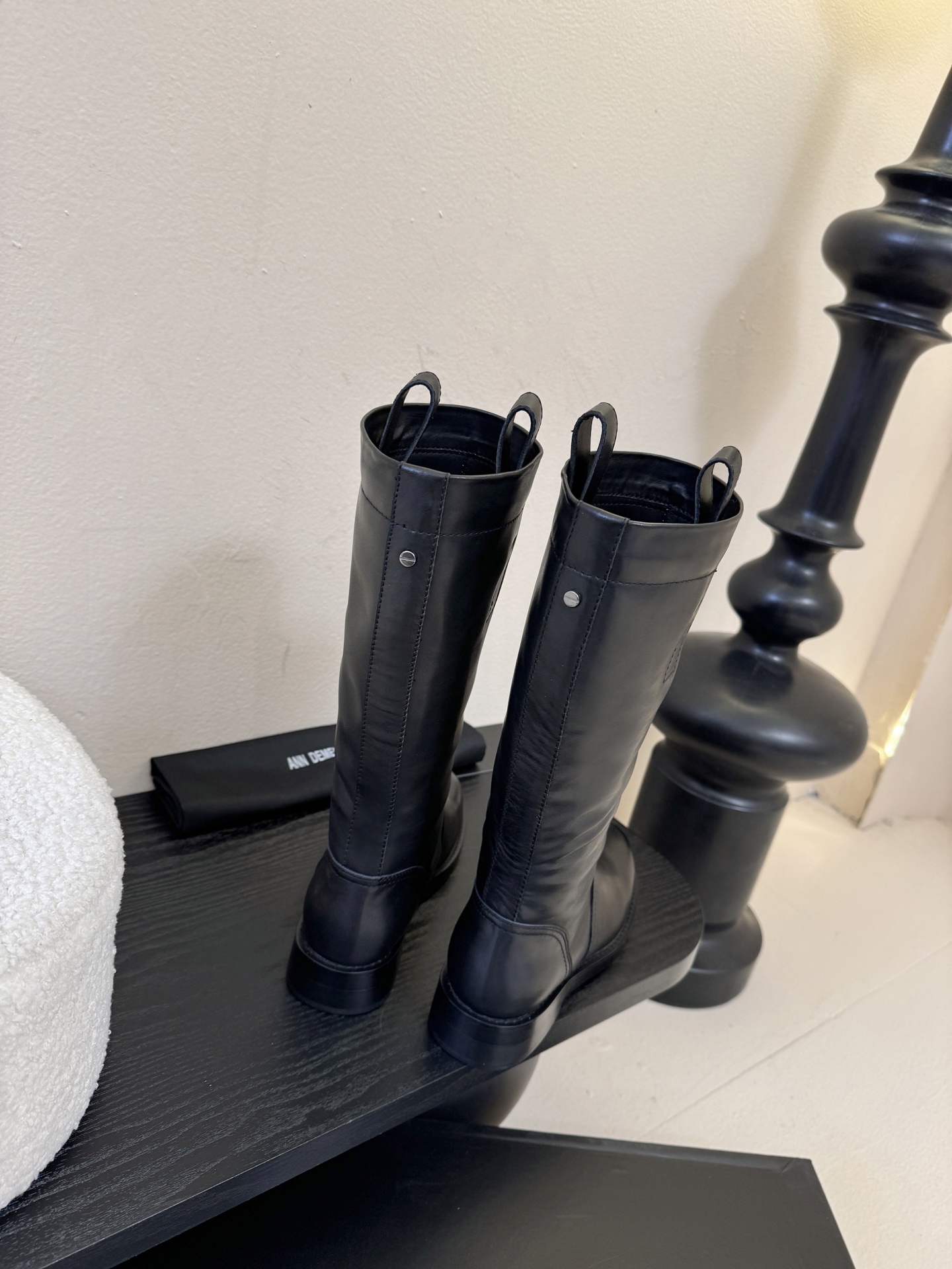 Ann Demeulemeester 饰扣袢可拆设计及膝靴DEMEULEMEESTE😍秋冬系列款骑士靴长