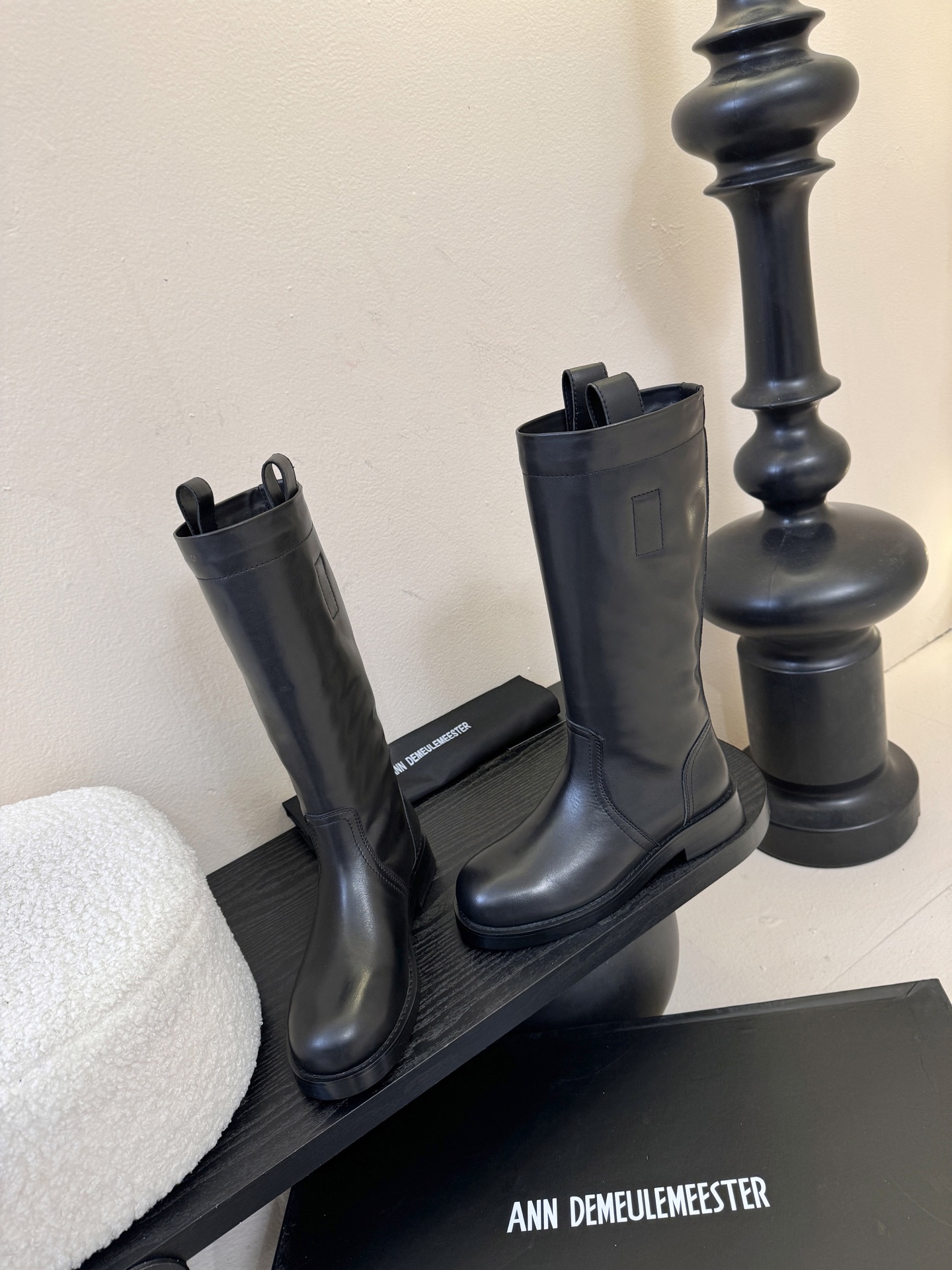 Ann Demeulemeester 饰扣袢可拆设计及膝靴DEMEULEMEESTE😍秋冬系列款骑士靴长