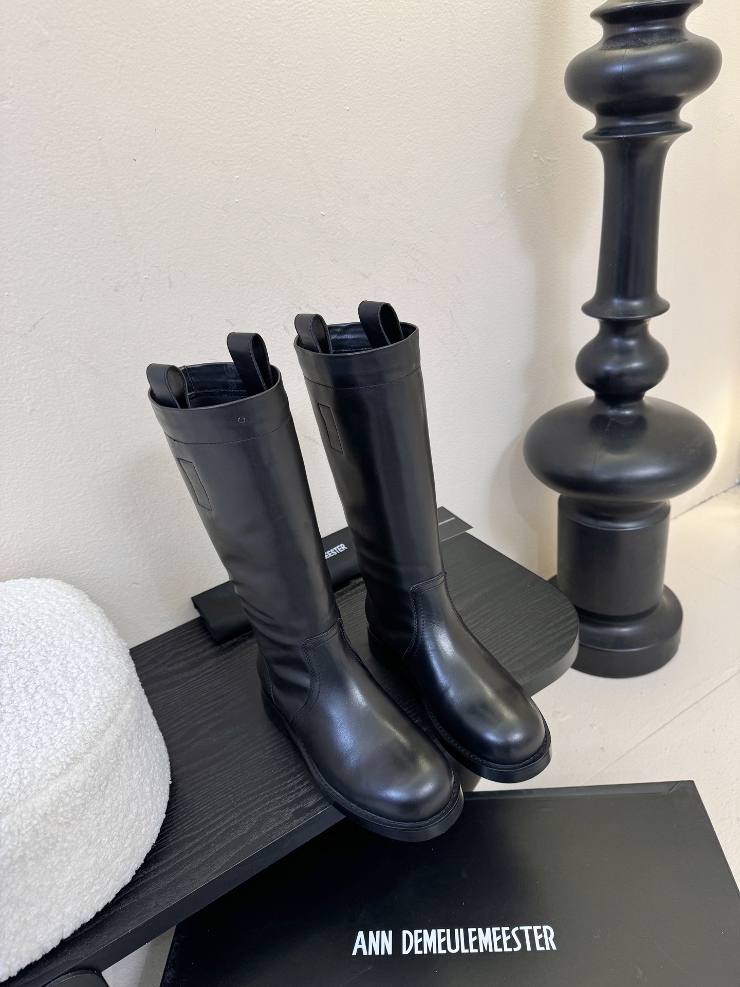 Ann Demeulemeester 饰扣袢可拆设计及膝靴DEMEULEMEESTE😍秋冬系列款骑士靴长