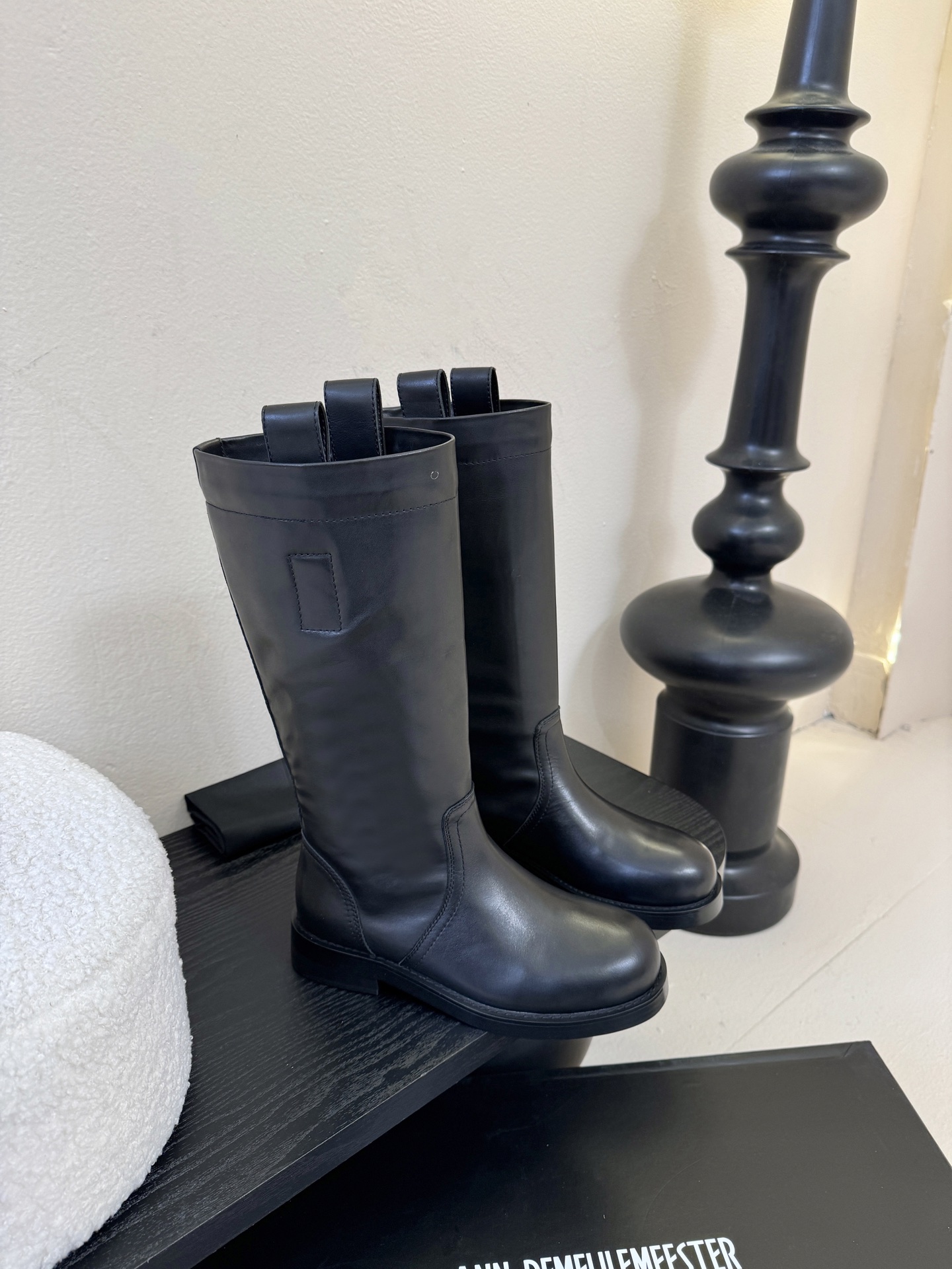 Ann Demeulemeester 饰扣袢可拆设计及膝靴DEMEULEMEESTE😍秋冬系列款骑士靴长