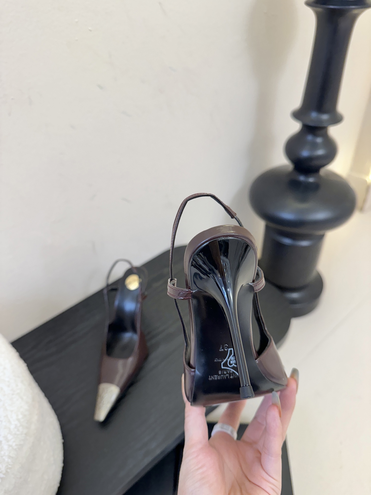 Saint Laurent / 圣罗兰Lee金属钻链条尖头高跟鞋YSL姐姐的美丽尤物高跟鞋 又是人间圣罗