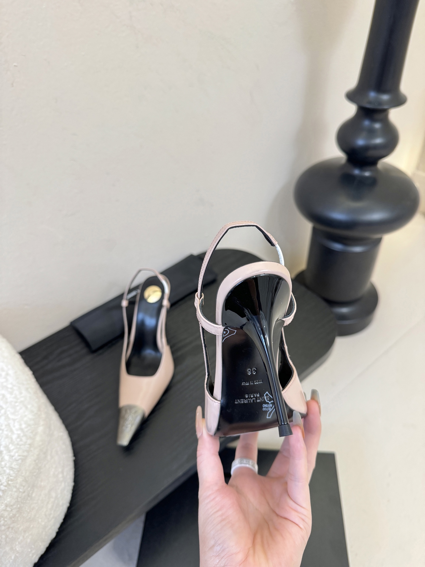 Saint Laurent / 圣罗兰Lee金属钻链条尖头高跟鞋YSL姐姐的美丽尤物高跟鞋 又是人间圣罗