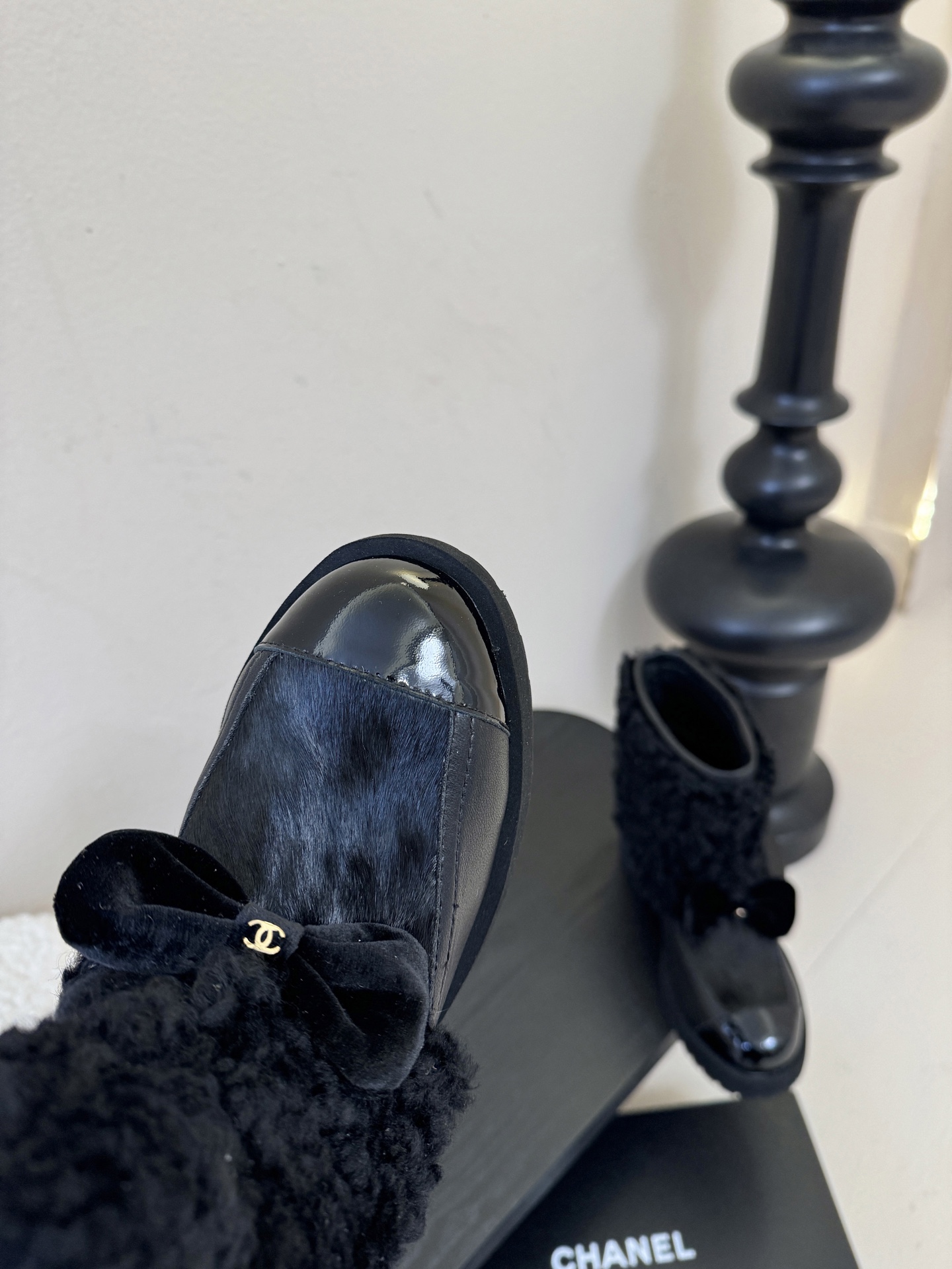 Chanel 25K秋冬新款毛茸茸靴子毛毛靴还是很适合秋冬的～鞋面羊毛 内里羊皮 原版大底Size:35