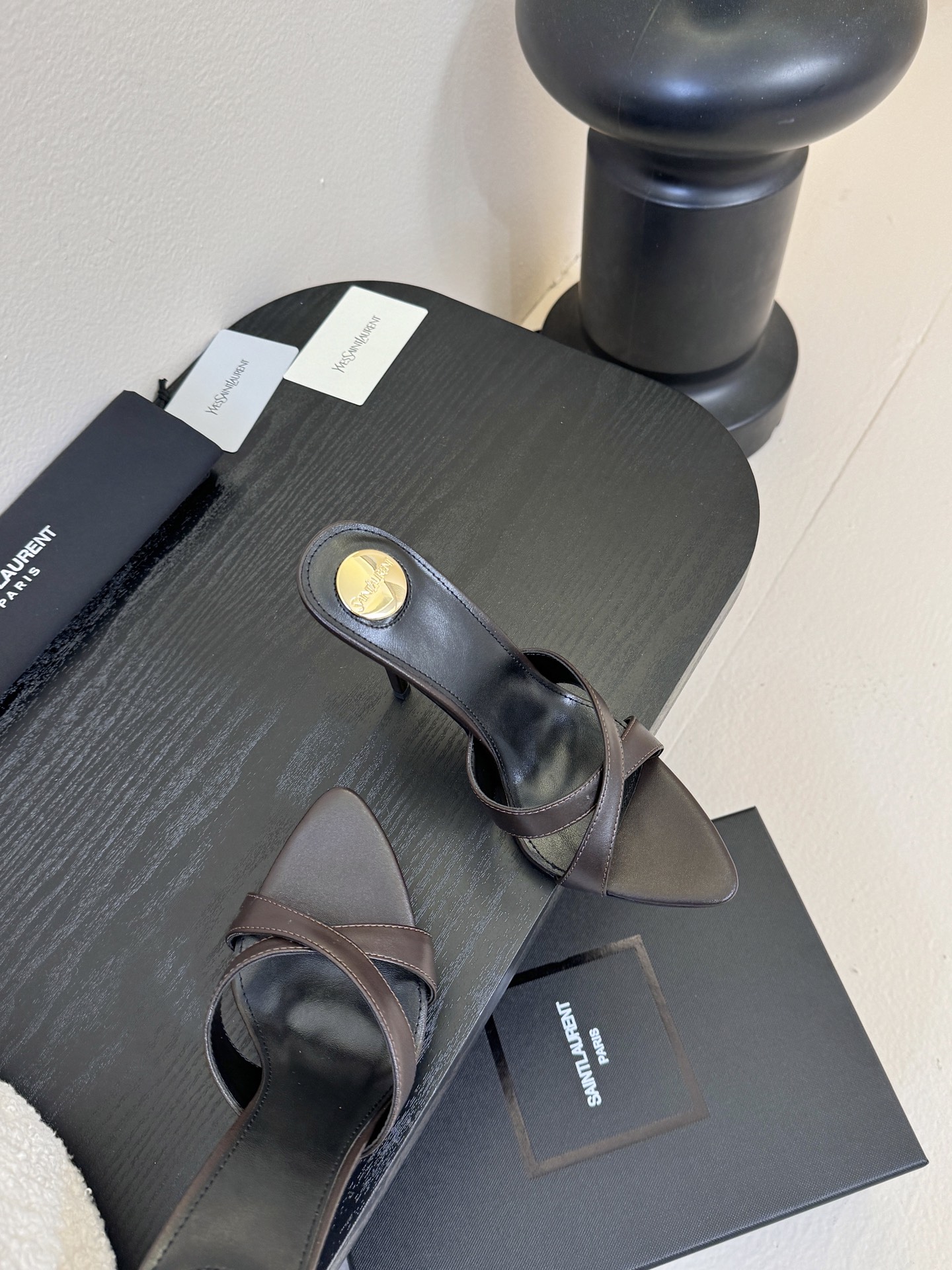 圣罗兰Saint Lauren* ss新YSL Logo高跟鞋拖Ysl走秀款高跟鞋 各种小裙子搭配起来 