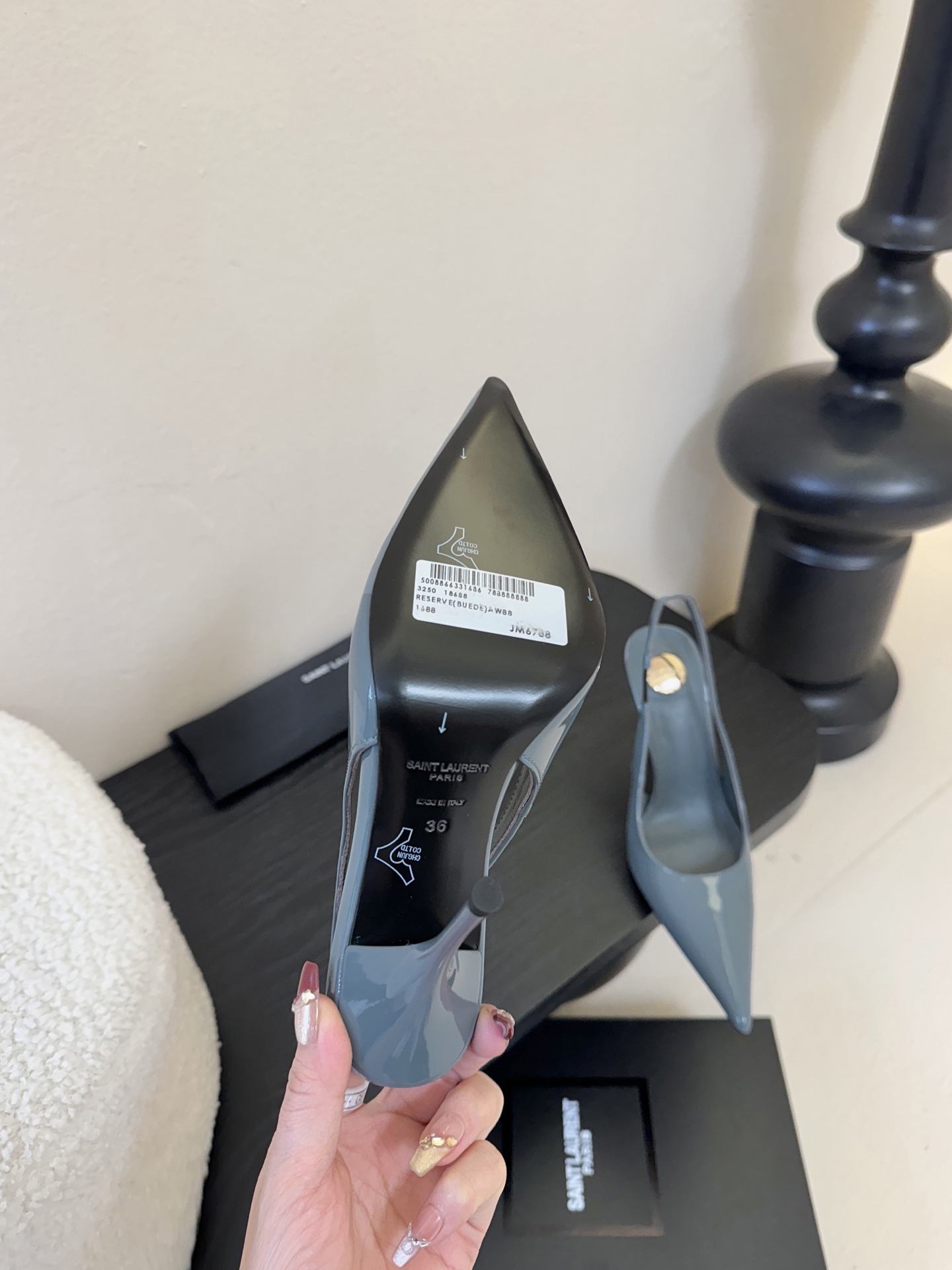 Saint Laurent / 圣罗兰Lee金属钻链条尖头高跟鞋YSL姐姐的美丽尤物高跟鞋 又是人间圣罗