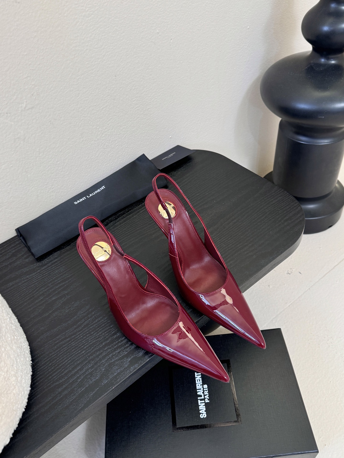 Saint Laurent / 圣罗兰Lee金属钻链条尖头高跟鞋YSL姐姐的美丽尤物高跟鞋 又是人间圣罗