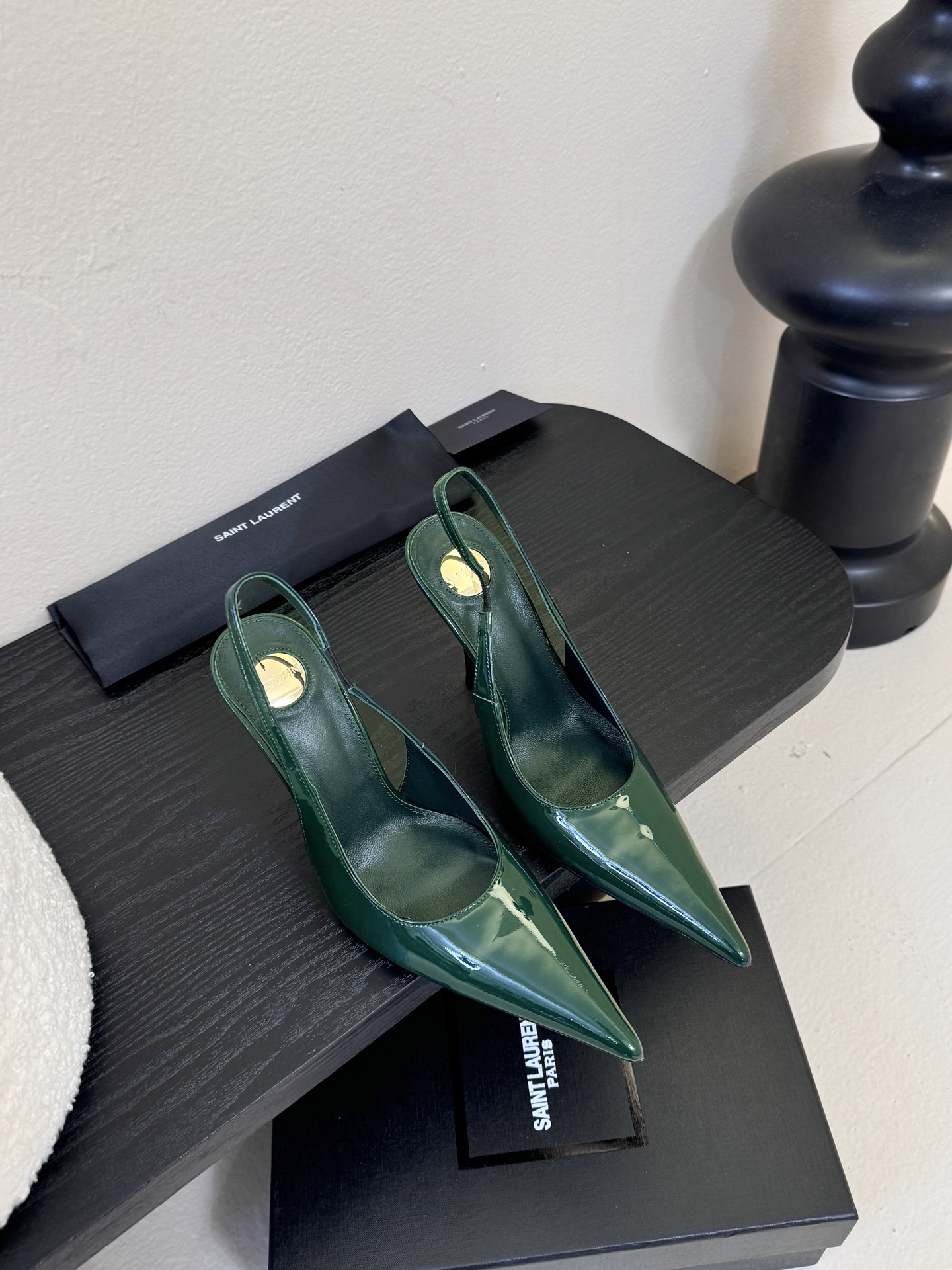 Saint Laurent / 圣罗兰Lee金属钻链条尖头高跟鞋YSL姐姐的美丽尤物高跟鞋 又是人间圣罗