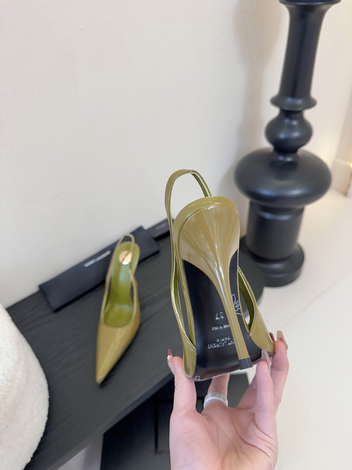 Saint Laurent / 圣罗兰Lee金属钻链条尖头高跟鞋YSL姐姐的美丽尤物高跟鞋 又是人间圣罗