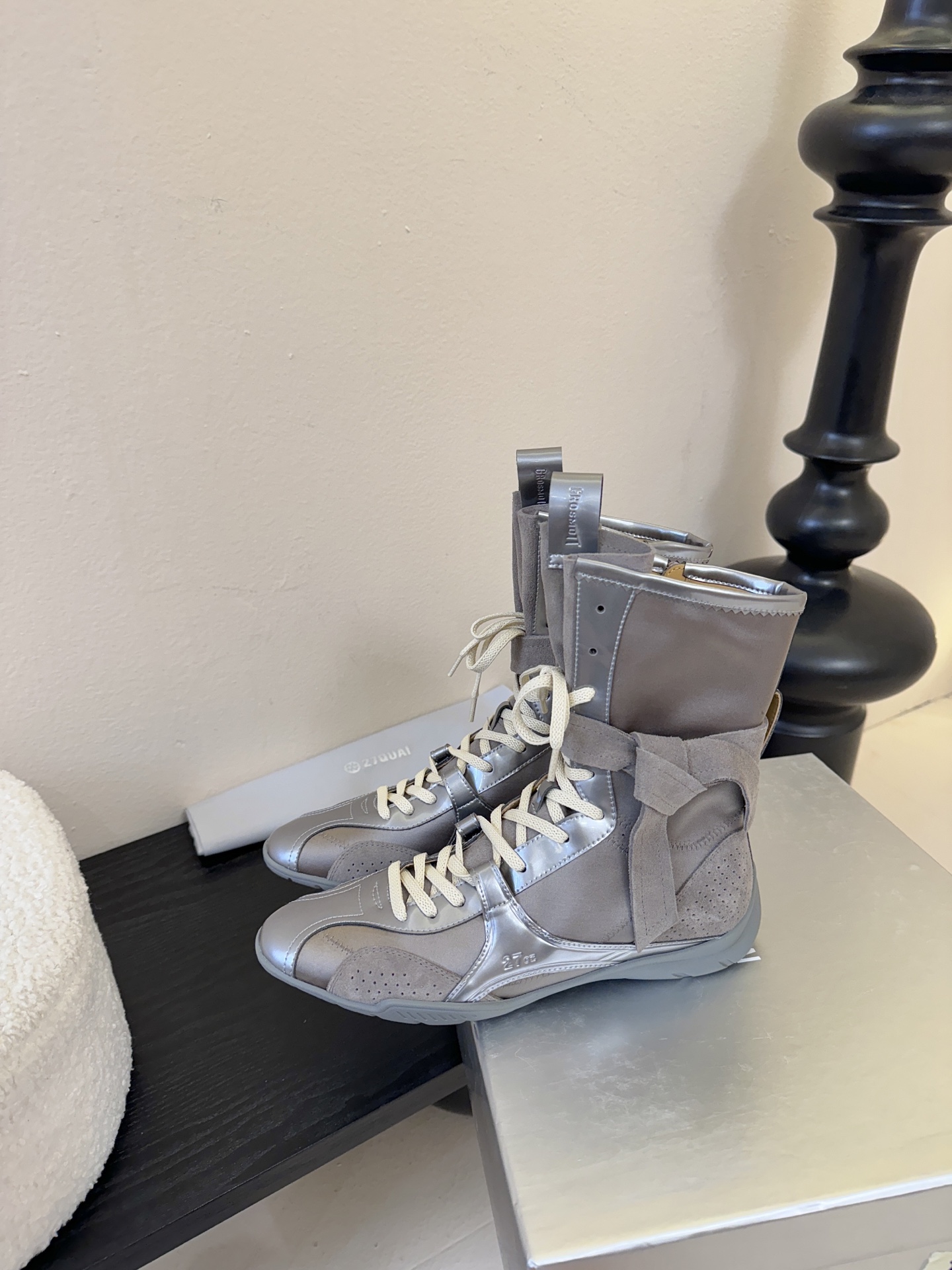 代购级增加颜色27QUAI 25ss 春夏新款 走秀款德训 拳击靴 休闲靴设计理念源于拳击靴和芭蕾舞鞋两