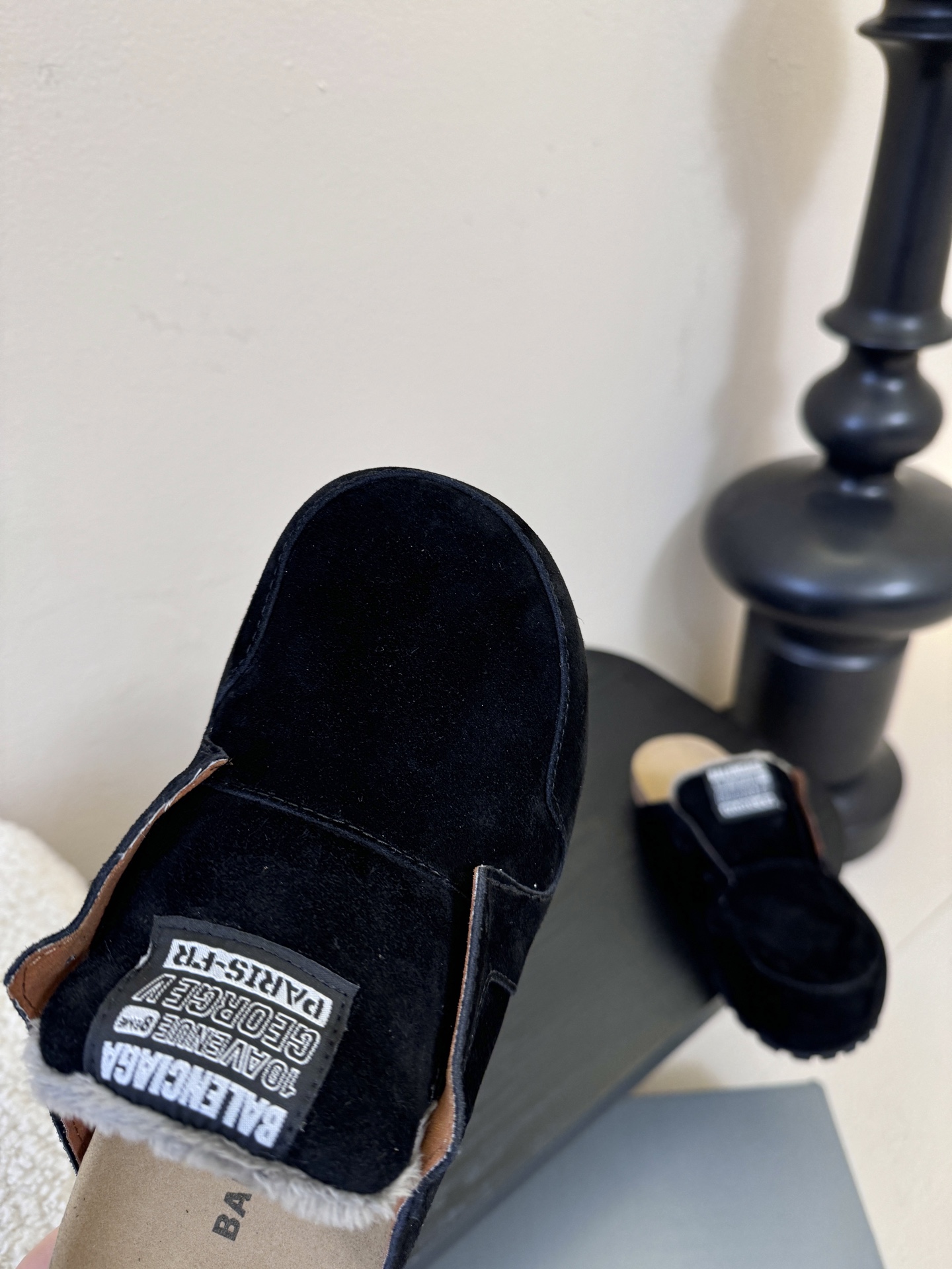 巴黎世家联名Scholl拖鞋新品🆕正品购入开发、完美复刻一比一做法、经典的线条设计、炒鸡百搭的一款弹力靴