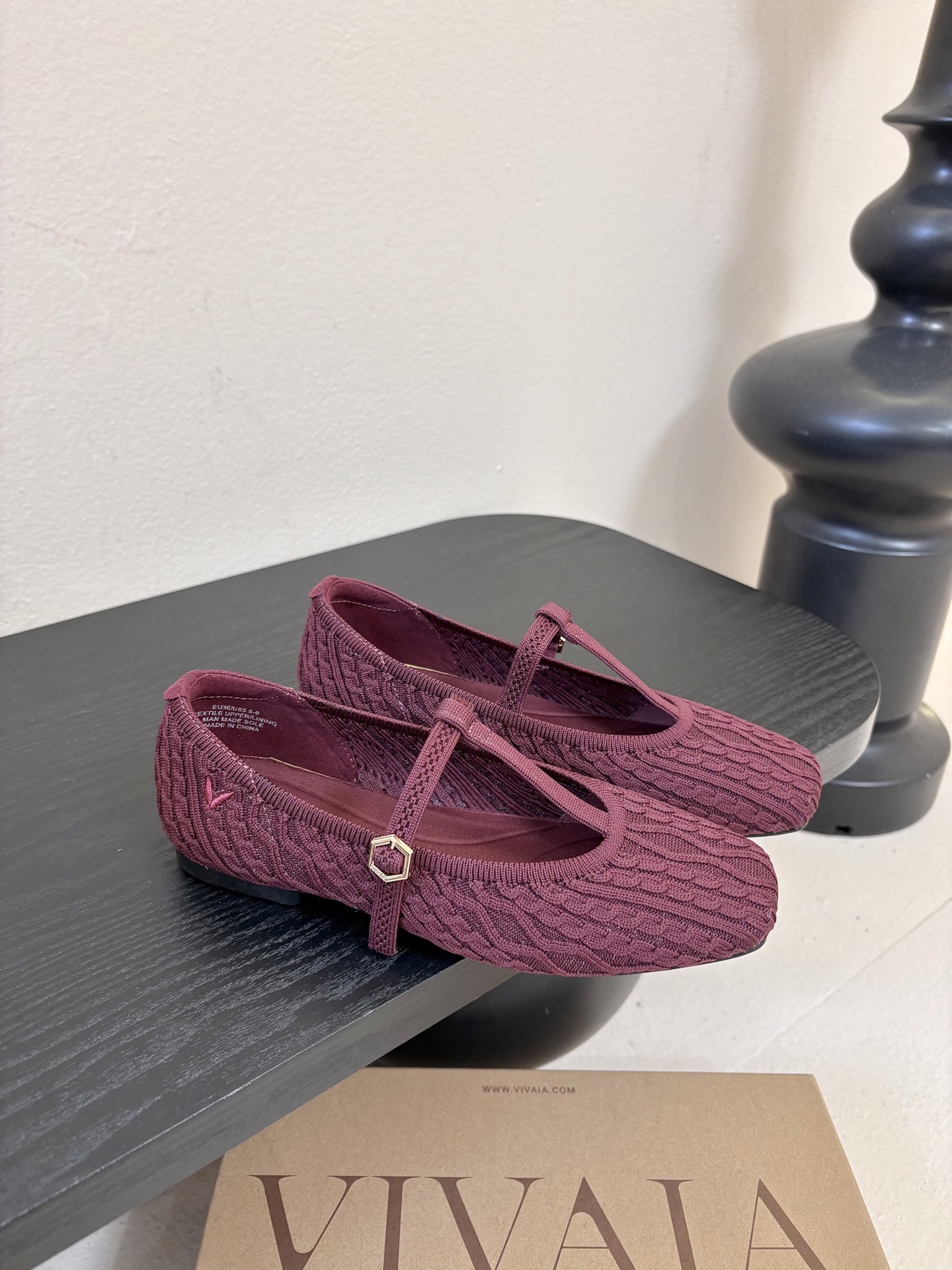 Vivai*25ss 针织风平底鞋玛丽珍鞋单鞋用针织面料，鞋面有麻花纹理，轻便又有弹性，脚感像穿袜子一样