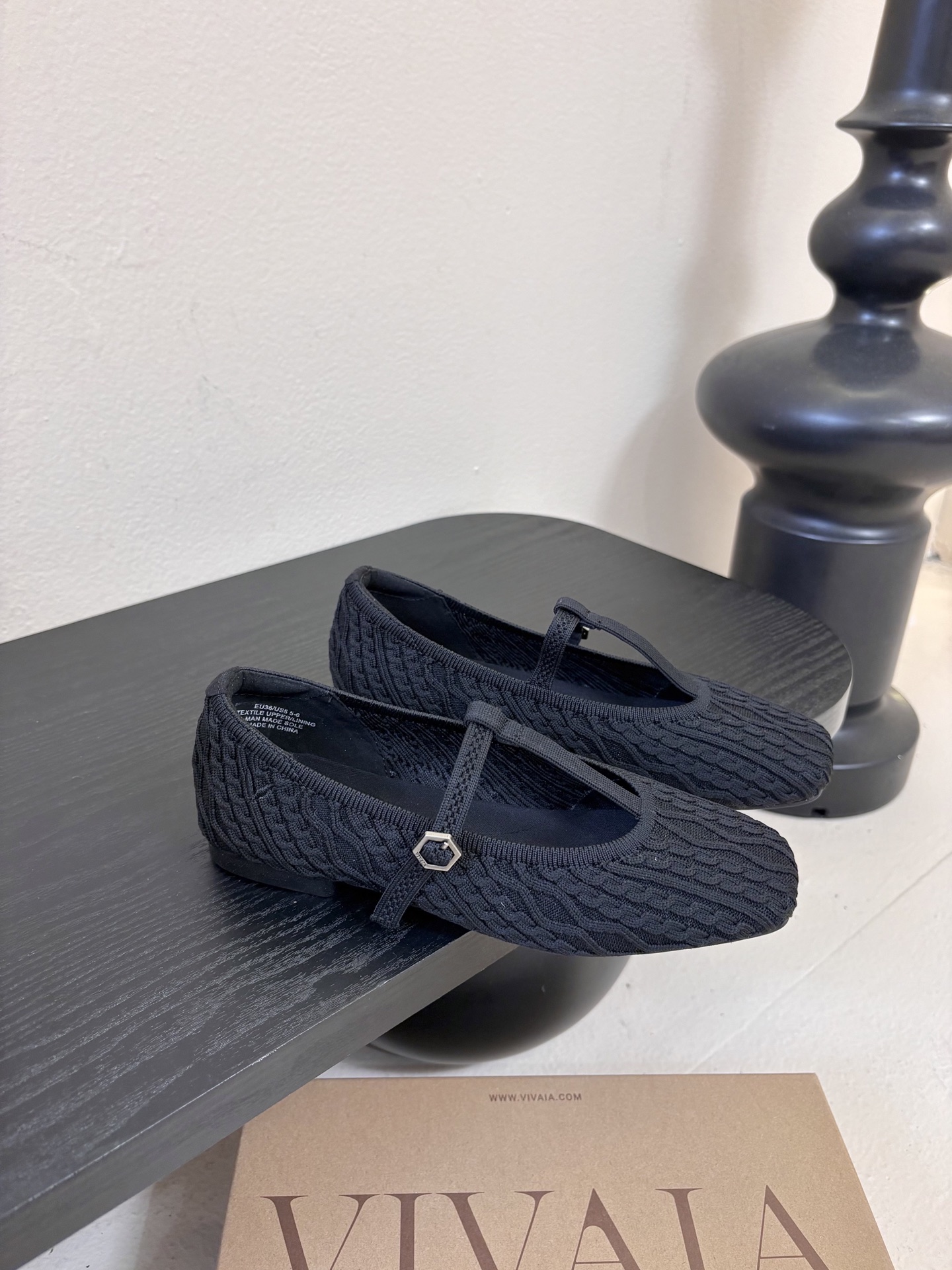 Vivai*25ss 针织风平底鞋玛丽珍鞋单鞋用针织面料，鞋面有麻花纹理，轻便又有弹性，脚感像穿袜子一样