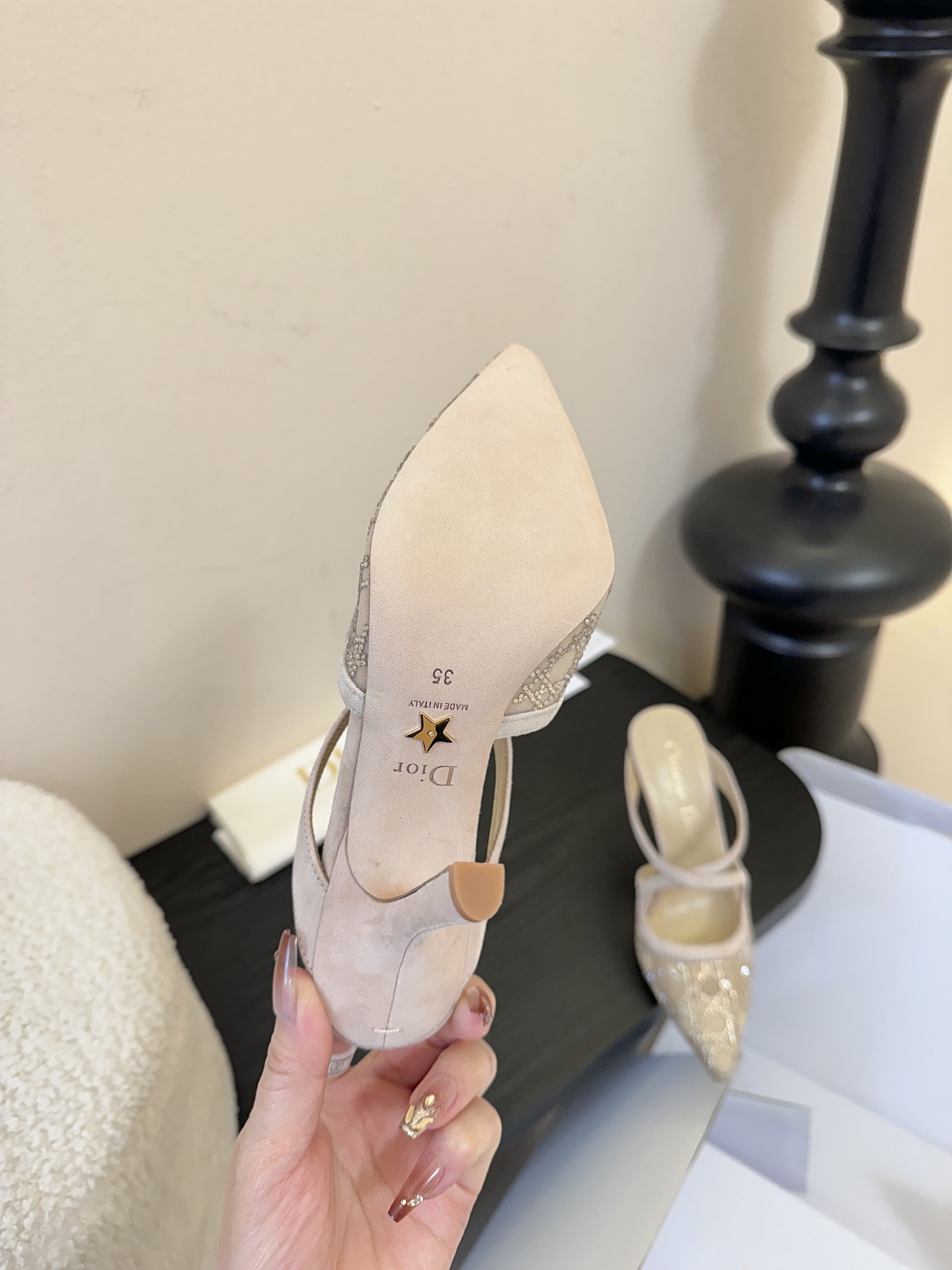 Dio* CD迪奥25ss春夏璀璨星河系列新品高跟鞋网纱鞋面 搭配经典藤格纹水钻 blingbling地