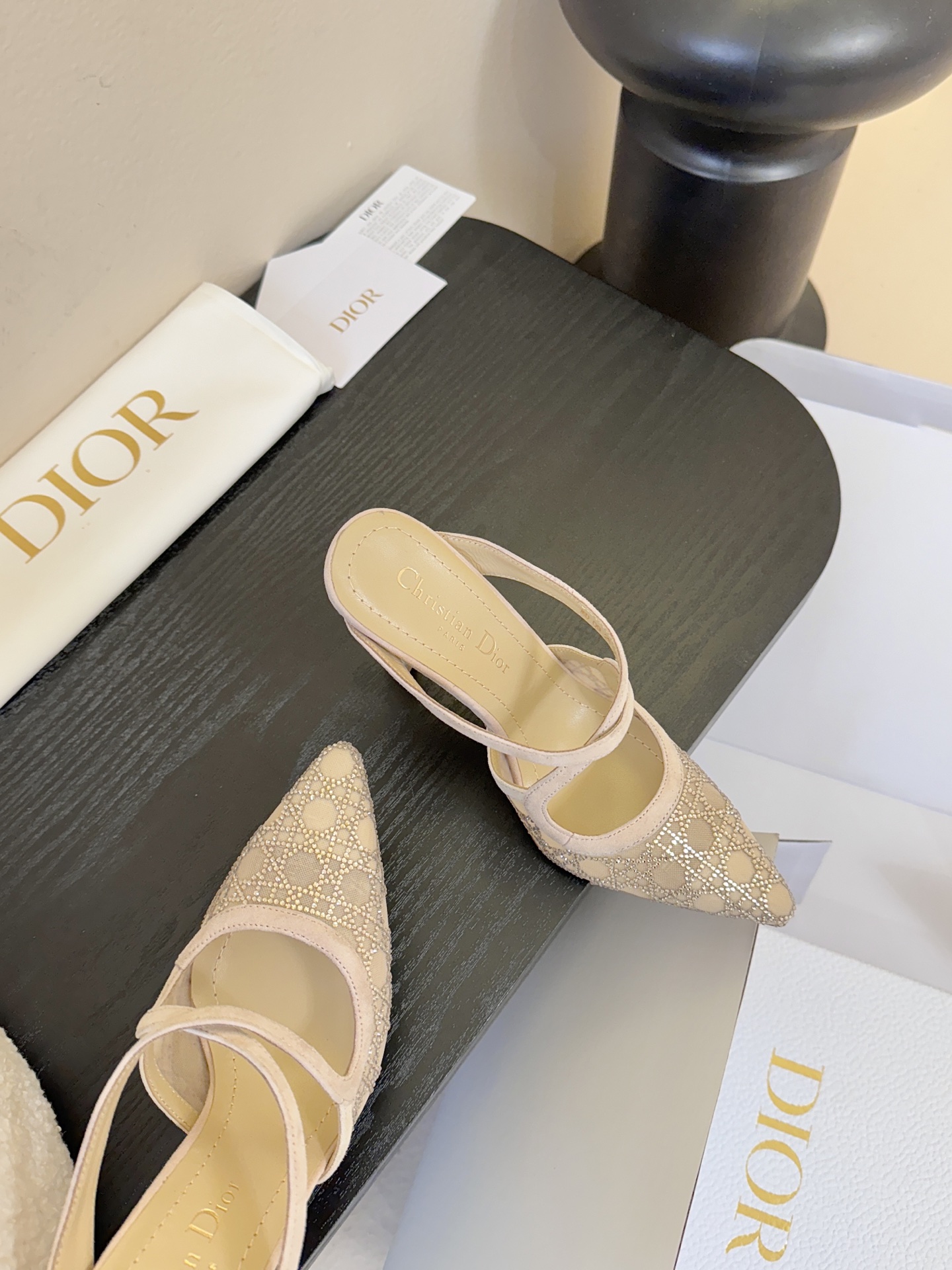 Dio* CD迪奥25ss春夏璀璨星河系列新品高跟鞋网纱鞋面 搭配经典藤格纹水钻 blingbling地